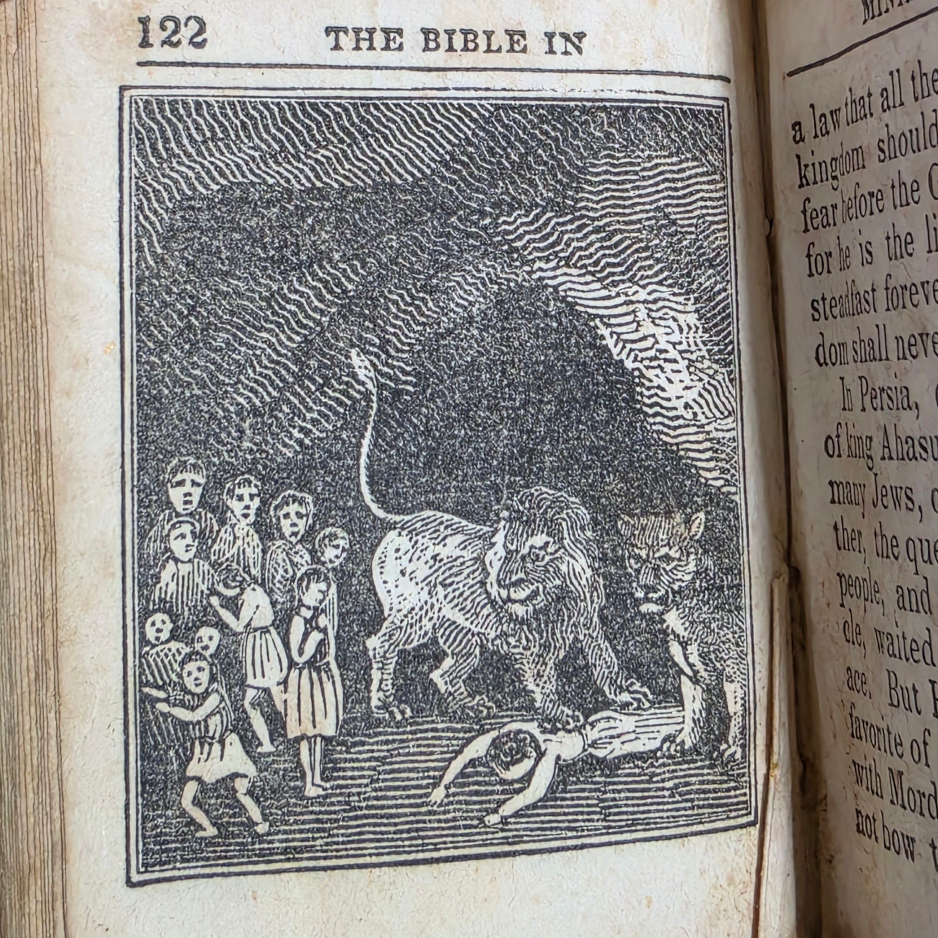1835 The Bible in Miniature for Children Antique Tiny Religious Illustrated Book