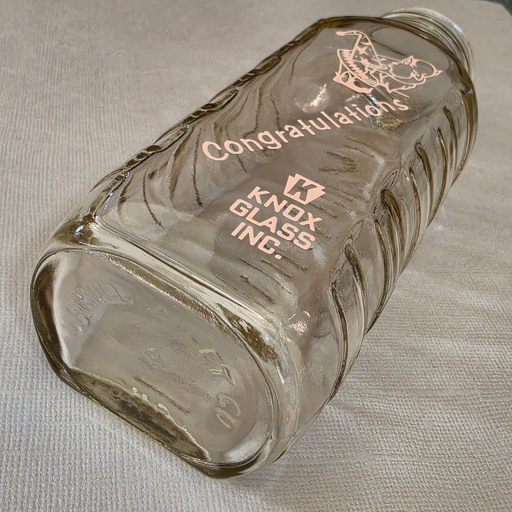 Scarce NOS Samuel Callet Knox Glass Advertising Baby Bottle Wizard Graphics