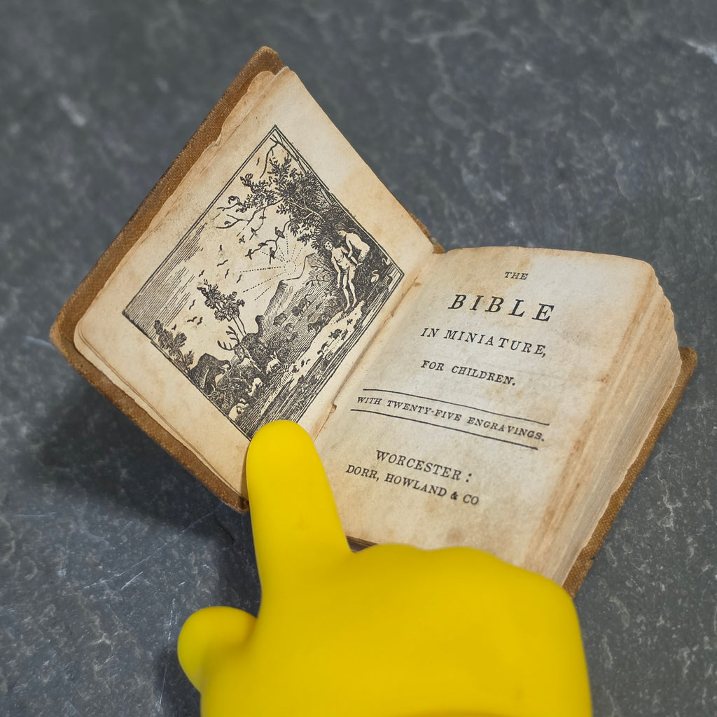 1835 The Bible in Miniature for Children Antique Tiny Religious Illustrated Book