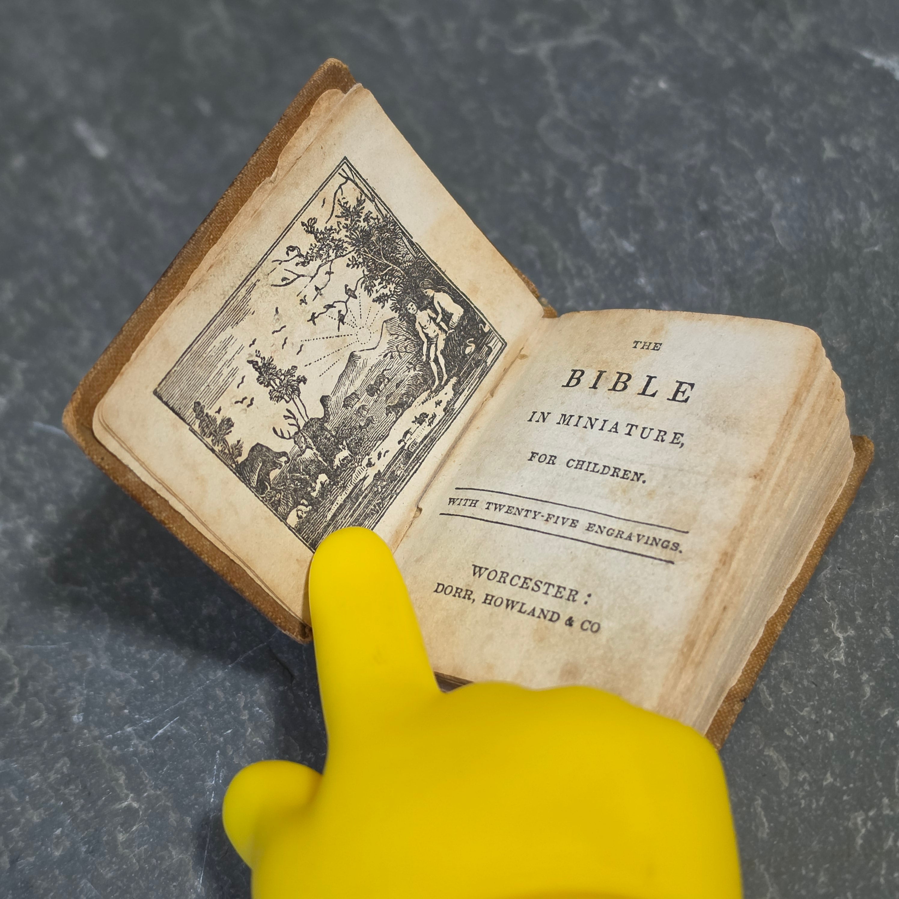 1835 The Bible in Miniature for Children Antique Tiny Religious Illustrated Book