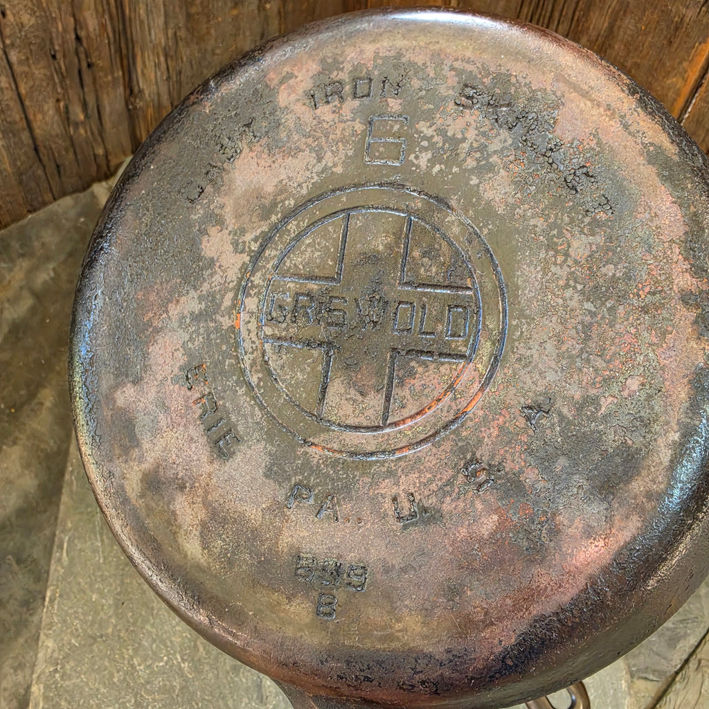 Lot of 7 Vintage Estate Found Griswold Cast Iron Skillets Griddle Erie, PA