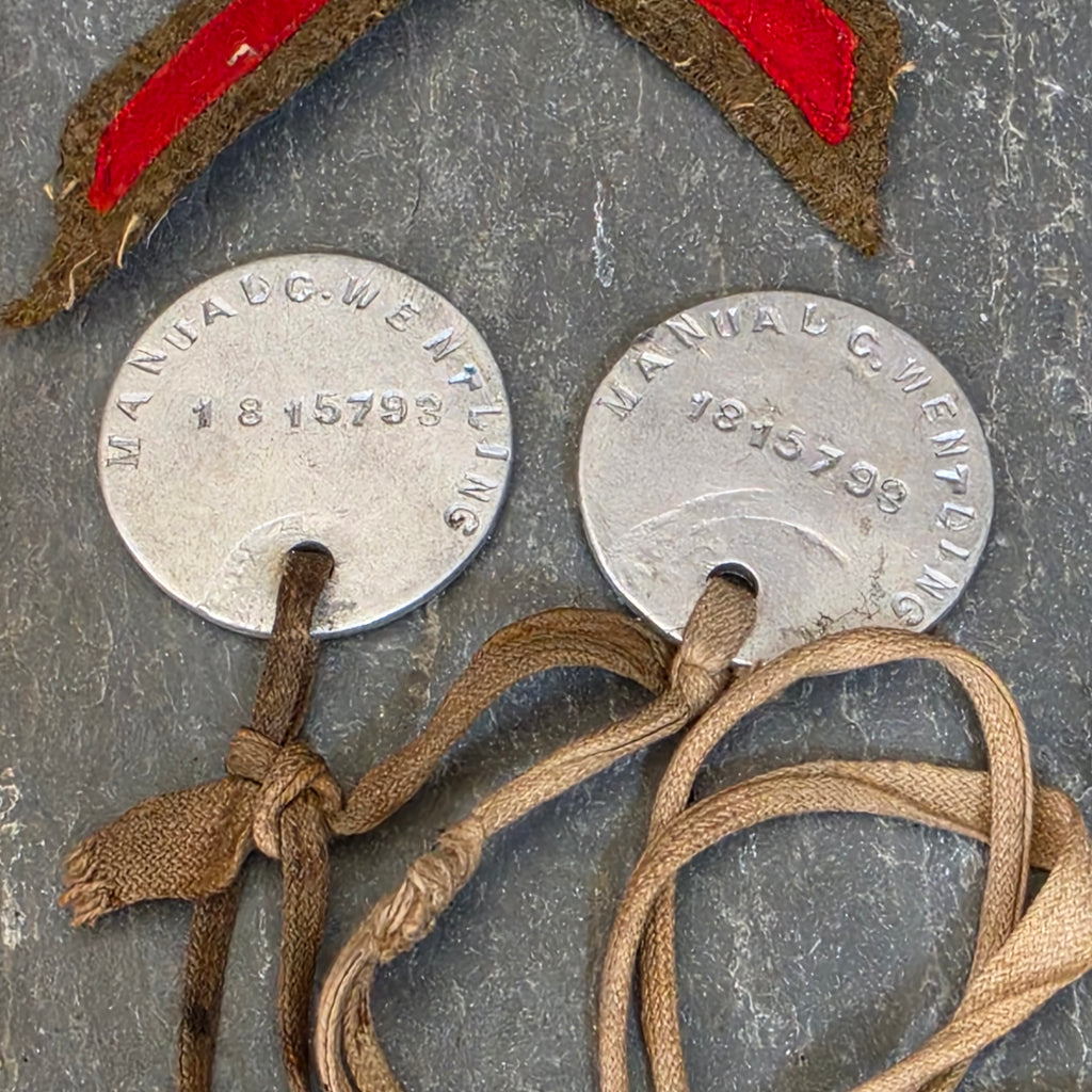 WWI 313th Machine Gun Bn 80th Div Soldier Grouping Dog Tags Discharge Letters