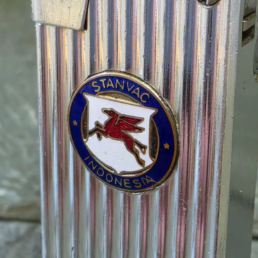 Stanvac Oil Co. Socony Pegasus Enameled Emblem Cygnus Vintage Cigarette Lighter