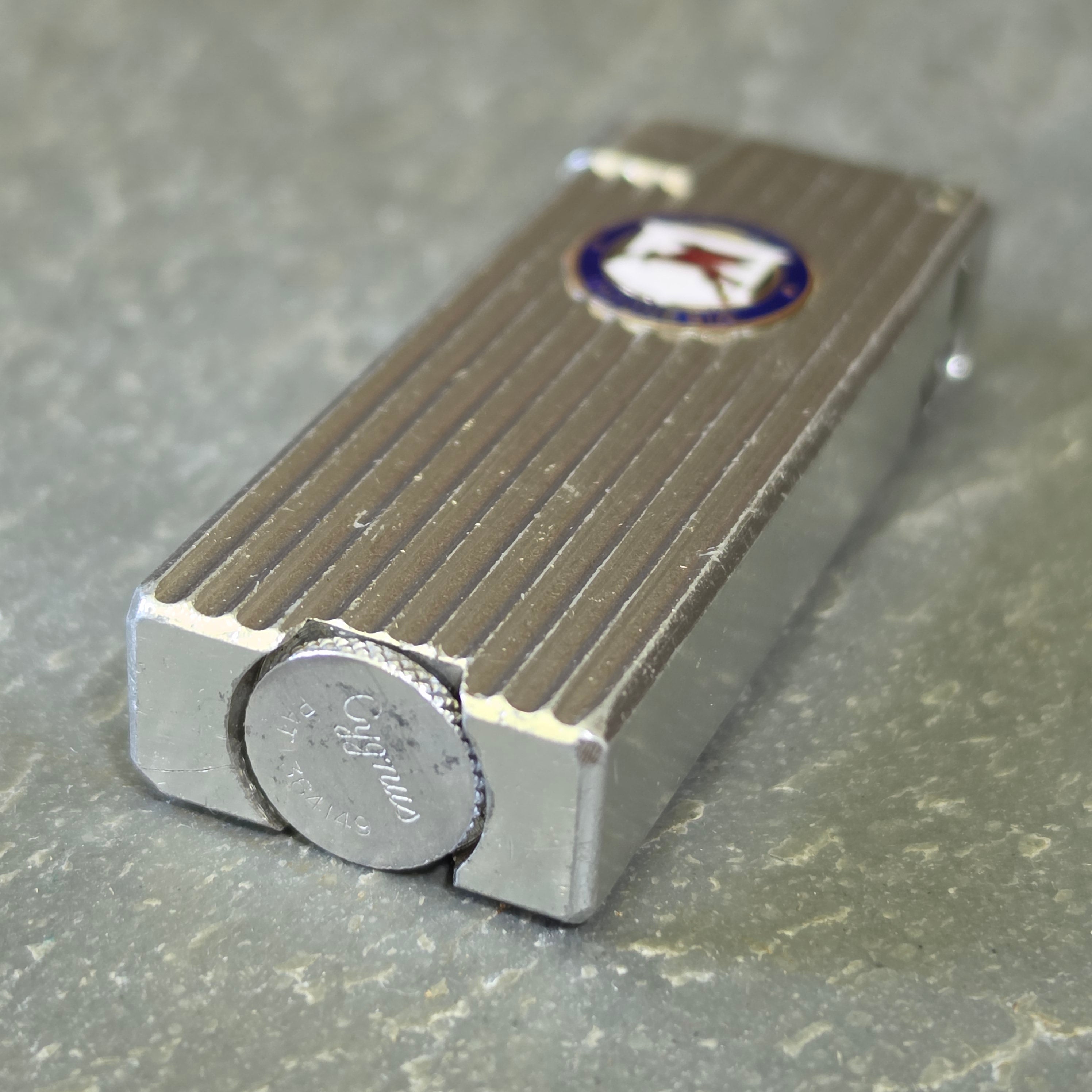 Stanvac Oil Co. Socony Pegasus Enameled Emblem Cygnus Vintage Cigarette Lighter
