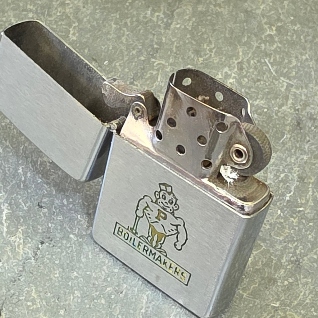 1950's Boilermakers Union Strongman Logo Zippo Cigarette Lighter Union