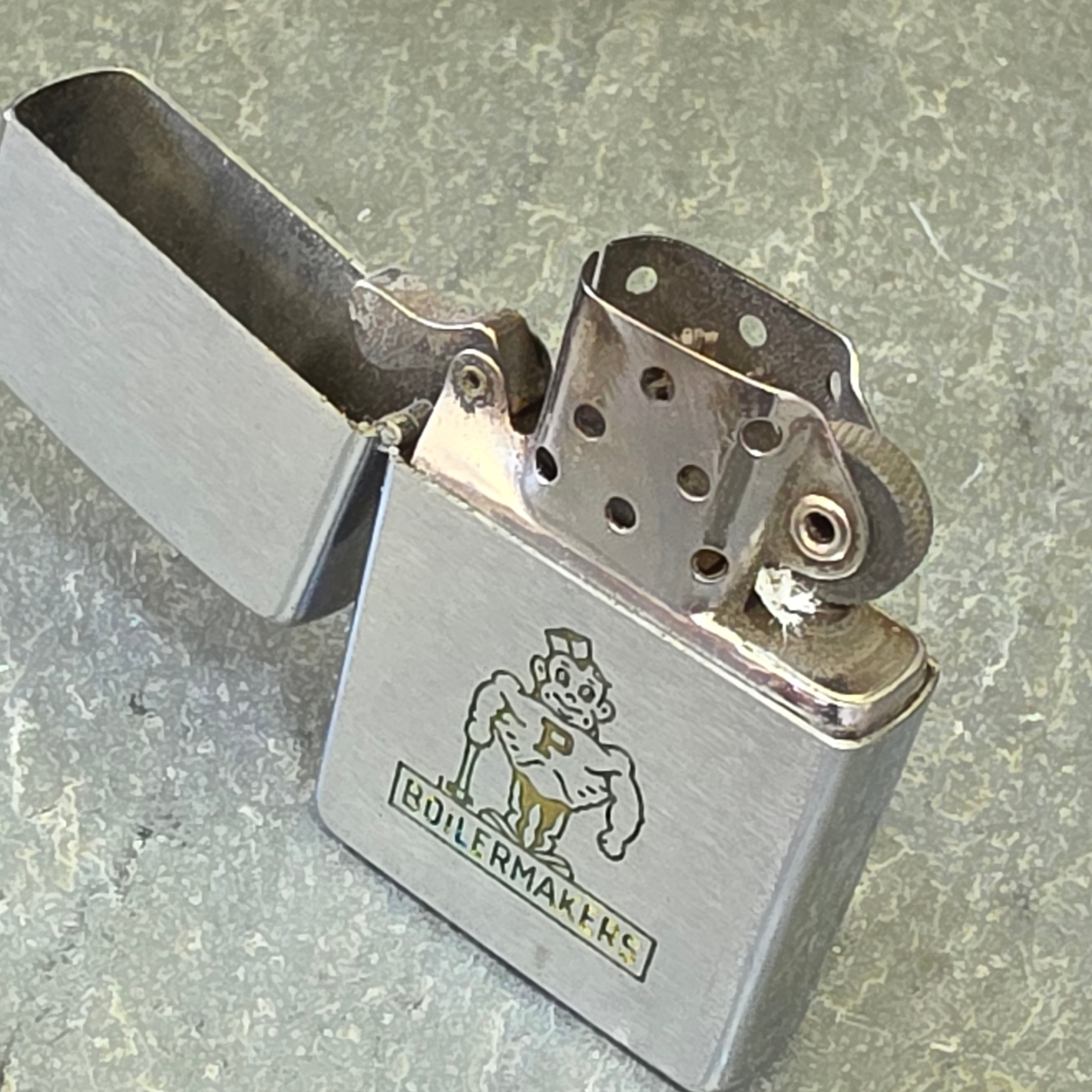 1950's Boilermakers Union Strongman Logo Zippo Cigarette Lighter Union