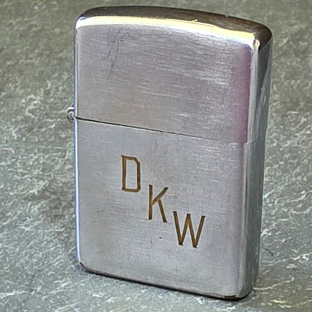 Vintage 1940s WWII Zippo Lighter Block Logo Pat 2032695 DKW 14-Hole Insert