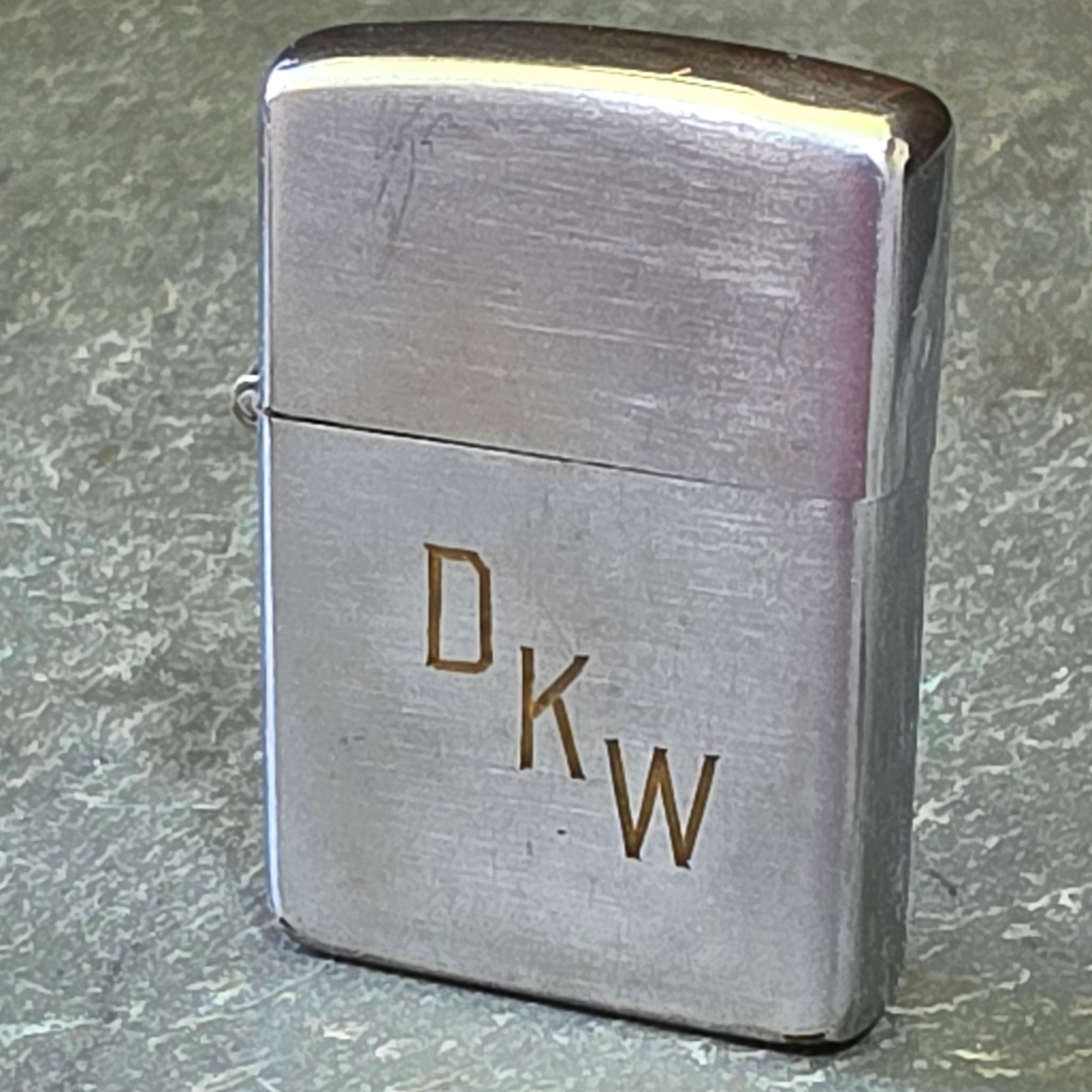 Vintage 1940s WWII Zippo Lighter Block Logo Pat 2032695 DKW 14-Hole Insert
