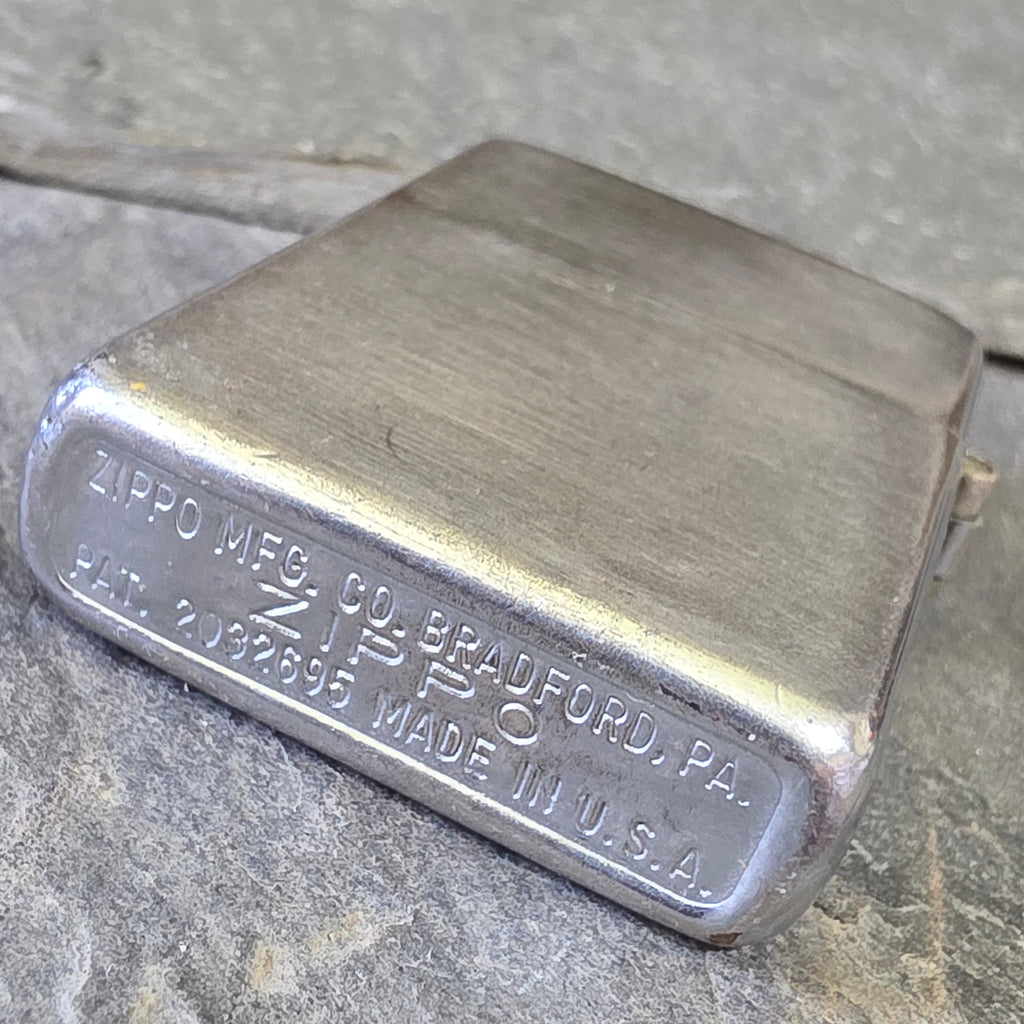 Vintage 1940s WWII Zippo Lighter Block Logo Pat 2032695 DKW 14-Hole Insert