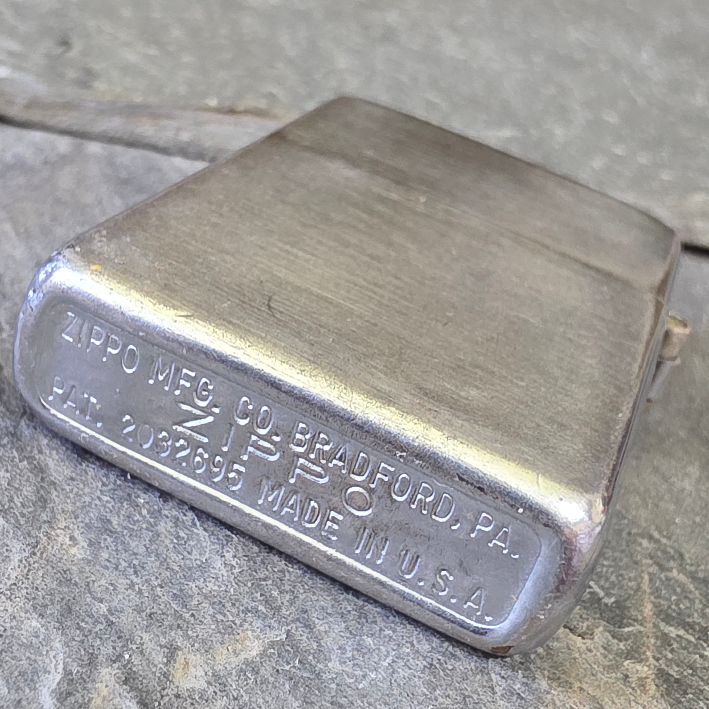Vintage 1940s WWII Zippo Lighter Block Logo Pat 2032695 DKW 14-Hole Insert