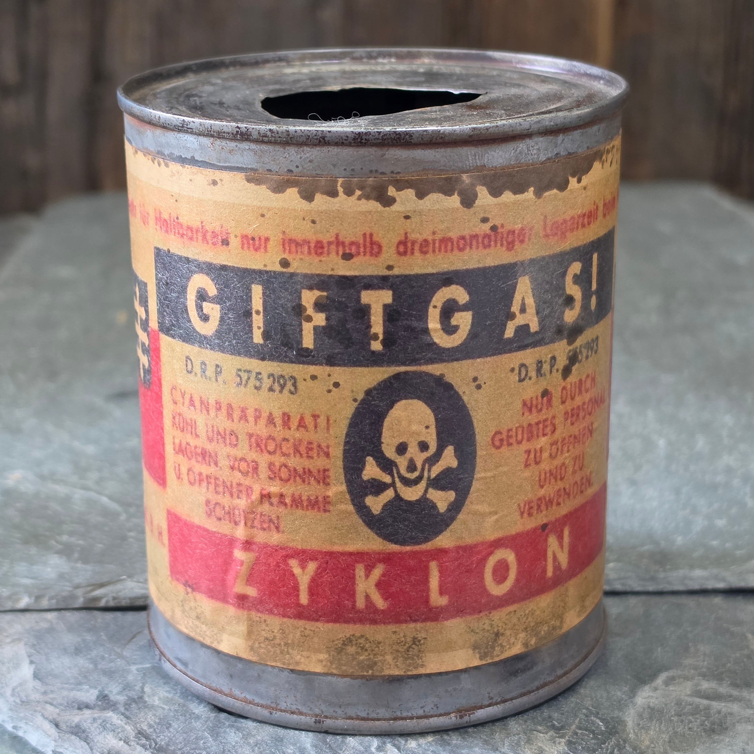 Original WW2 German Degesch Zyklon Giftgas Tin Can 100g Historical Third Reich Militaria Artifact
