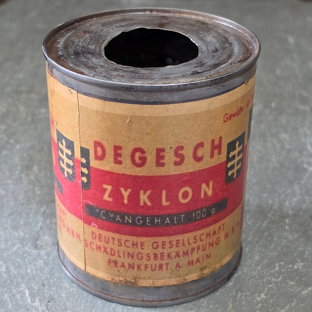 Original WW2 German Degesch Zyklon Giftgas Tin Can 100g Historical Third Reich Militaria Artifact