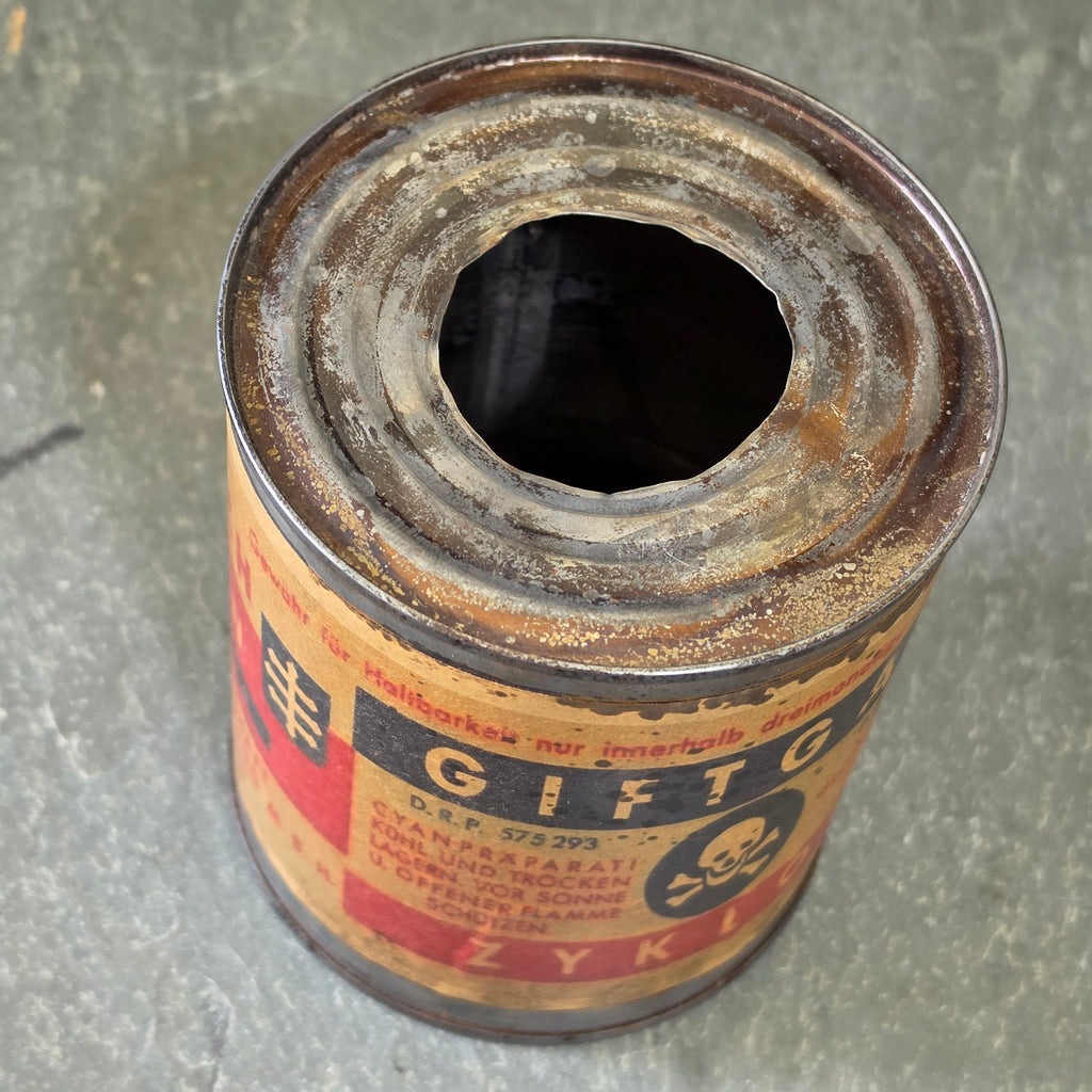 Original WW2 German Degesch Zyklon Giftgas Tin Can 100g Historical Third Reich Militaria Artifact