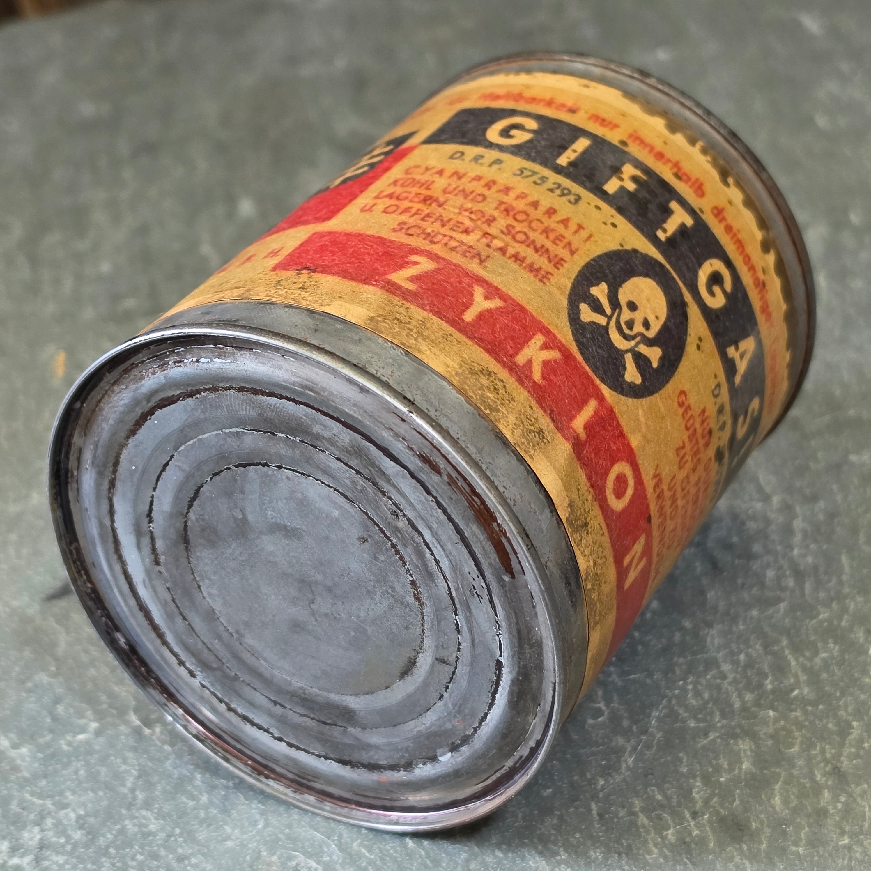 Original WW2 German Degesch Zyklon Giftgas Tin Can 100g Historical Third Reich Militaria Artifact