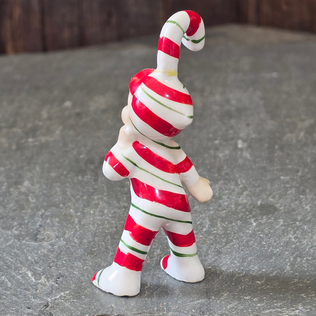 Vintage Lefton Candy Cane Kid Standing Pixie Elf Figurine Japan Christmas Figure