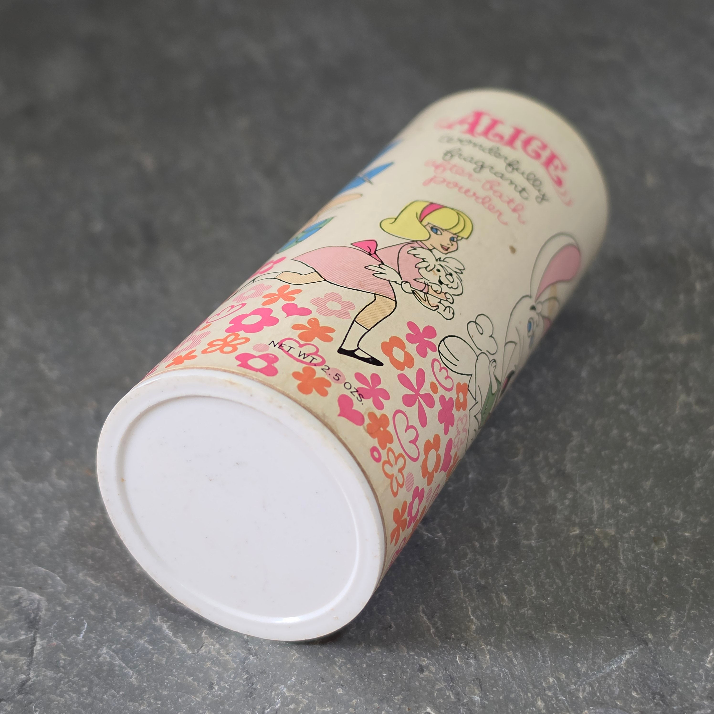 Rare Vintage 1966 Hanna-Barbera Alice in Wonderland After Bath Powder Rexall