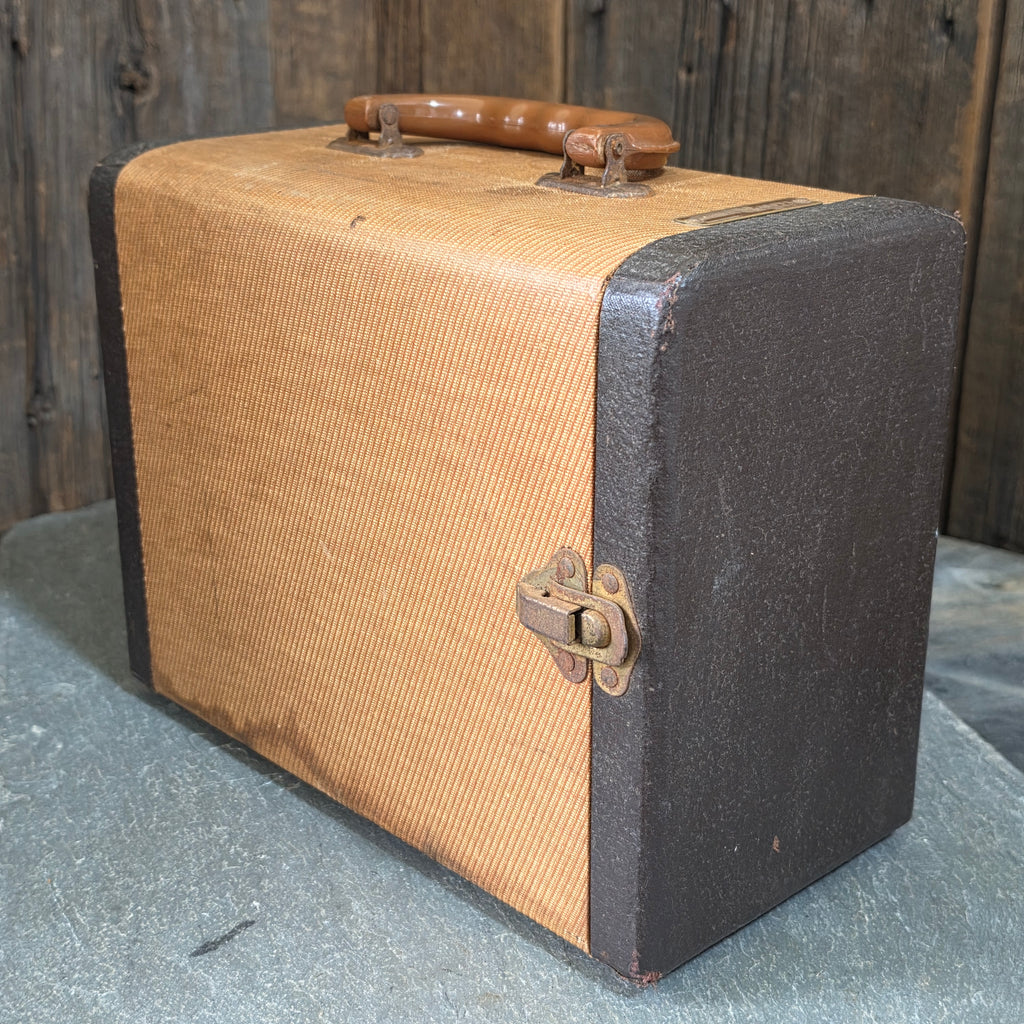Vintage Tweed Cased Barnett Jaffee 35mm Slide Holder Box Drawers Full of Photos