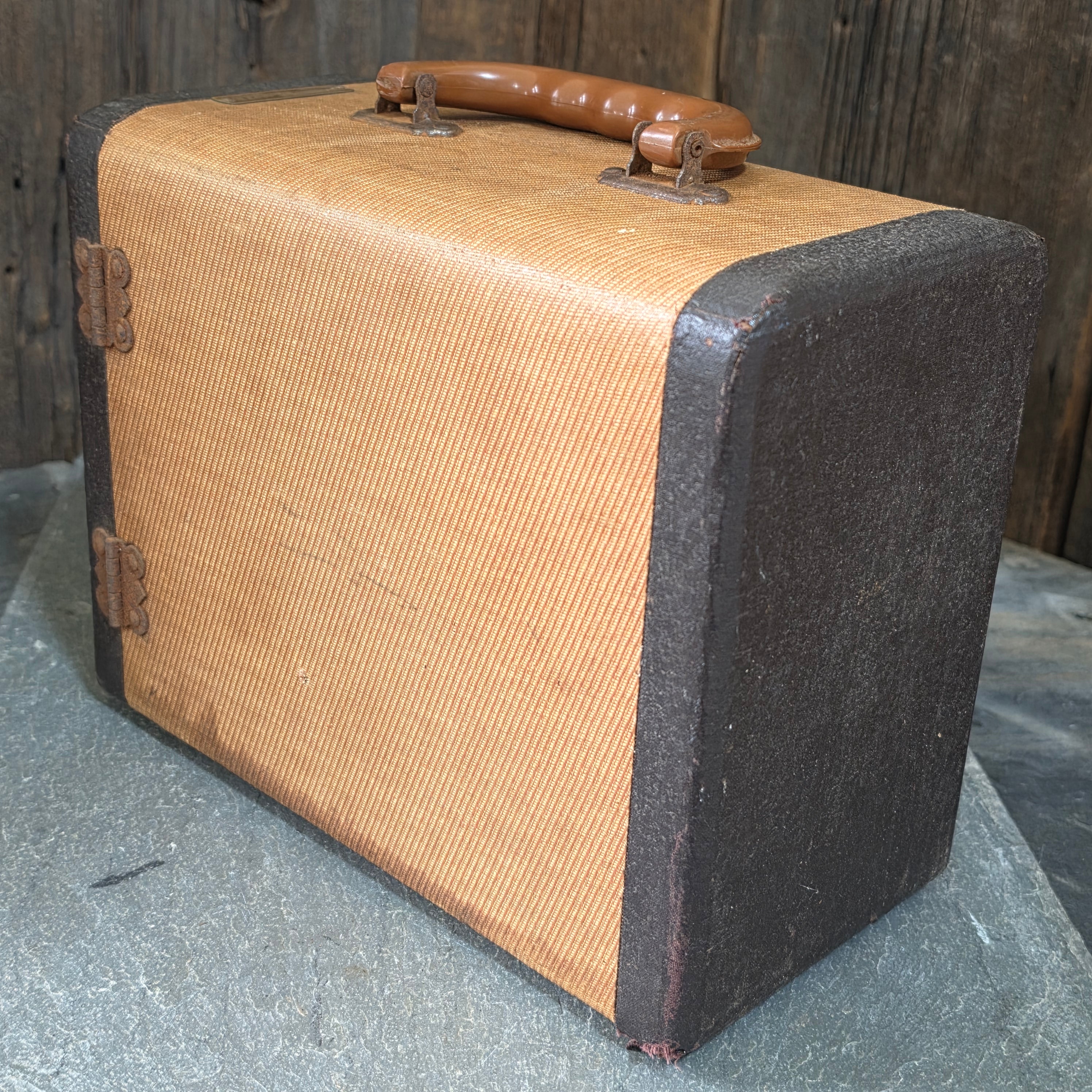 Vintage Tweed Cased Barnett Jaffee 35mm Slide Holder Box Drawers Full of Photos