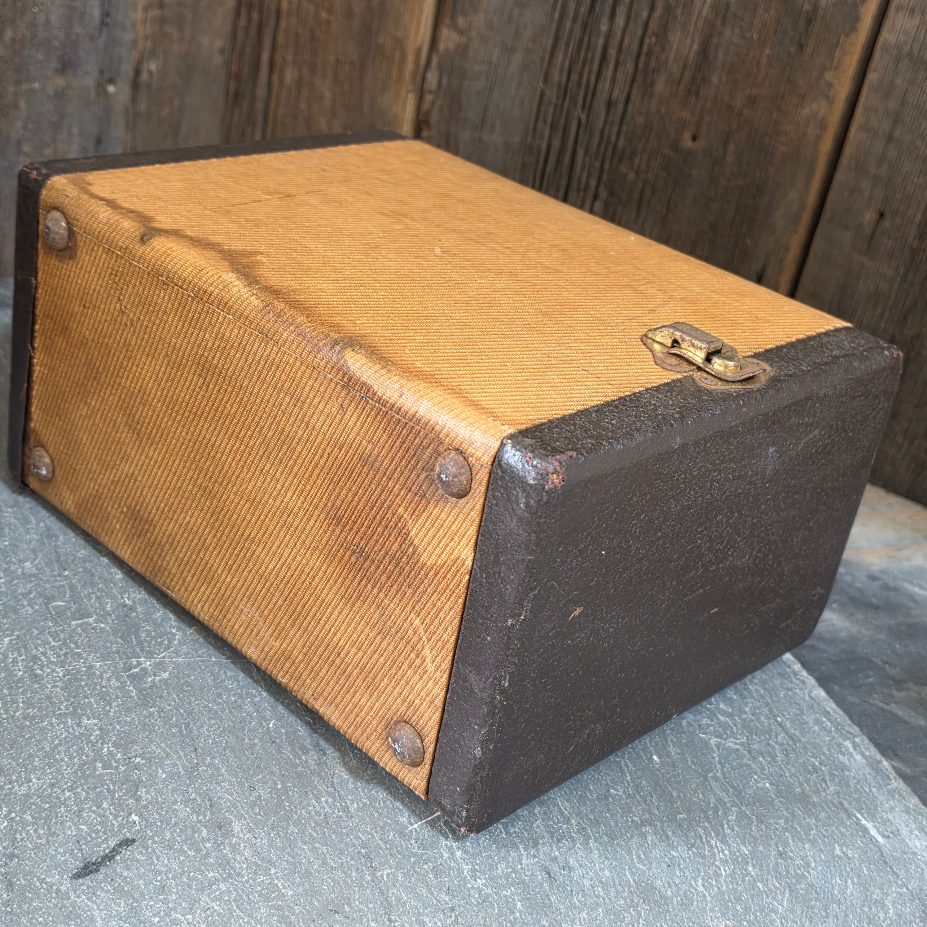 Vintage Tweed Cased Barnett Jaffee 35mm Slide Holder Box Drawers Full of Photos