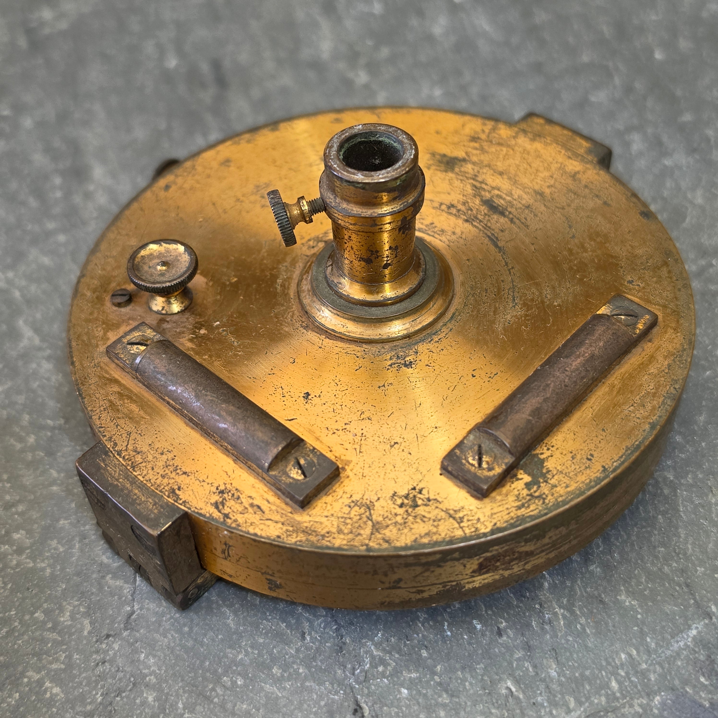 Antique W LE Gurley Troy NY Brass Surveyor Compass Transit Folding Sights 19thC