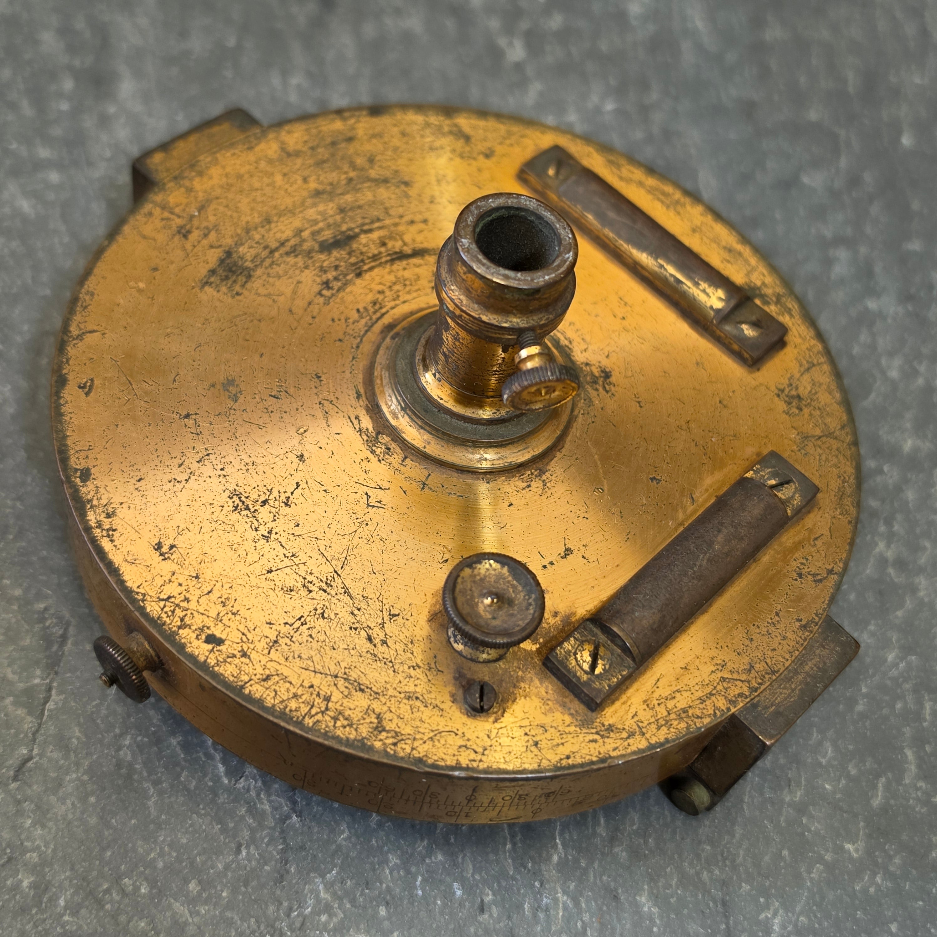 Antique W LE Gurley Troy NY Brass Surveyor Compass Transit Folding Sights 19thC