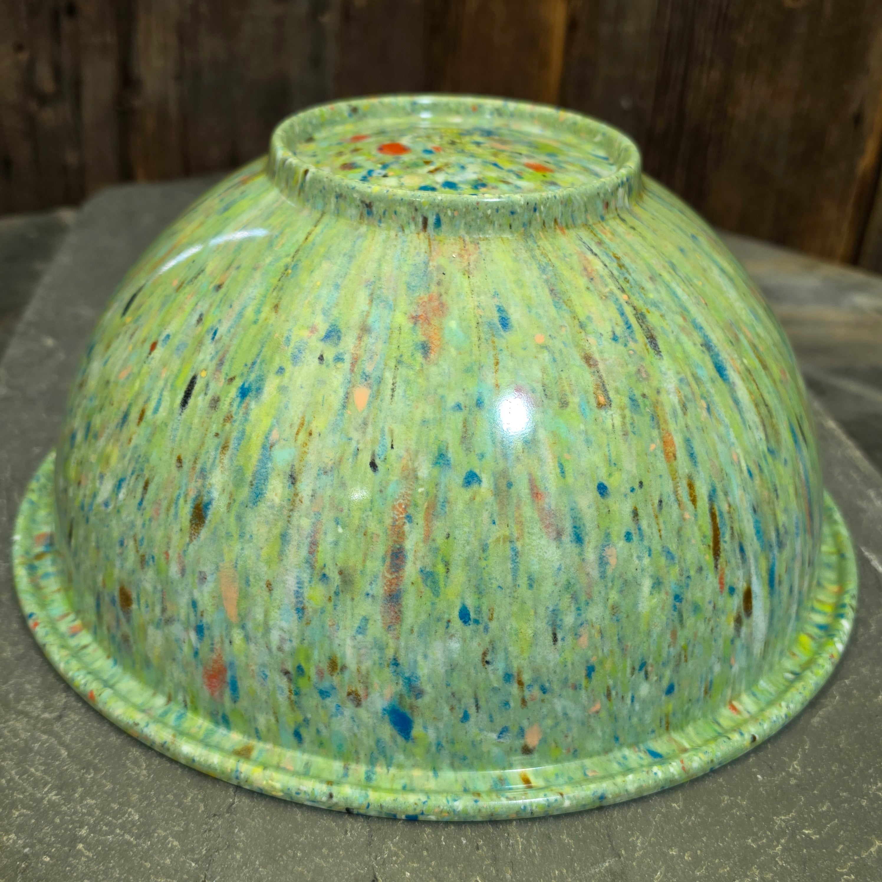 Vintage Texas Ware 125 Confetti Mixing Bowl Green Splatterware Melamine Large