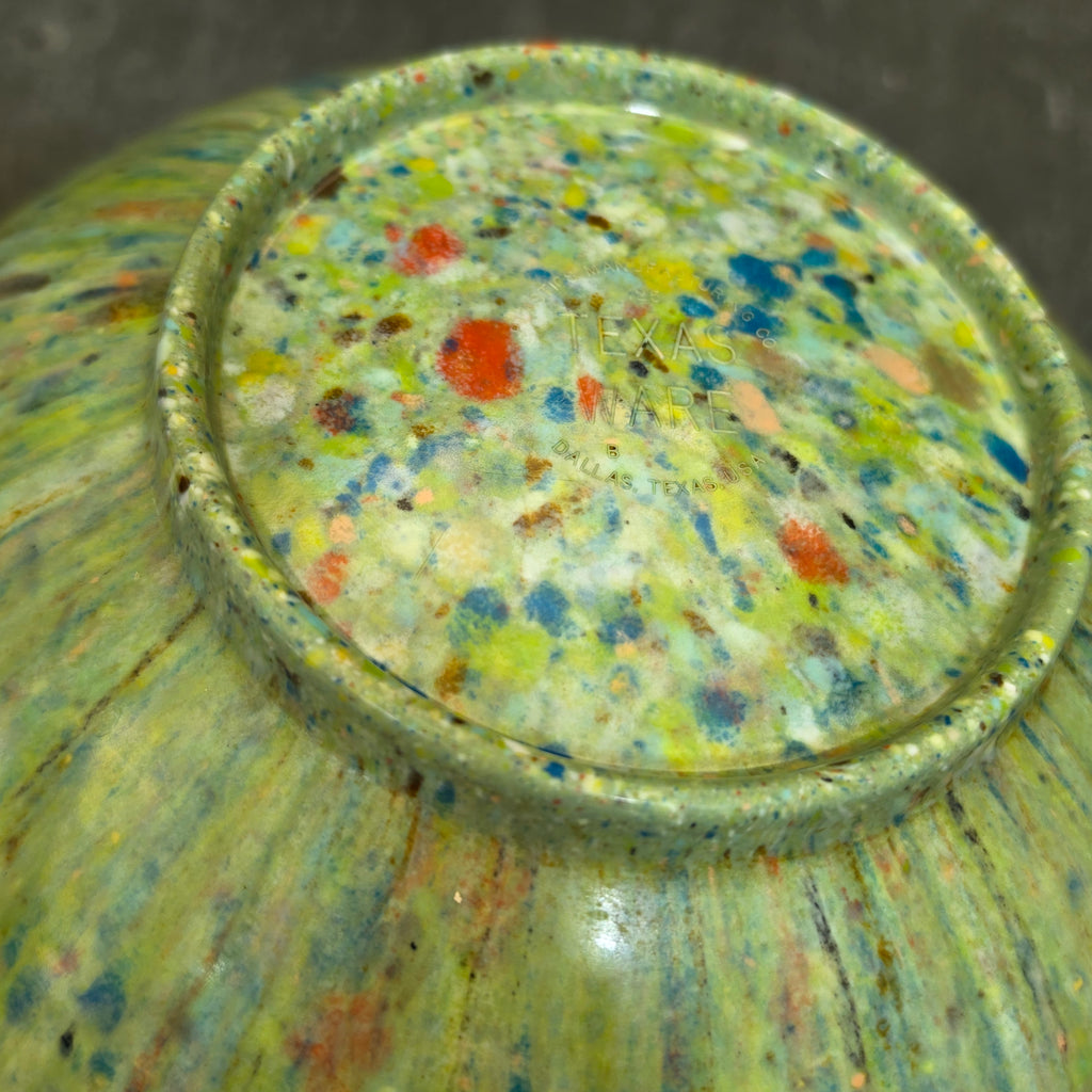 Vintage Texas Ware 125 Confetti Mixing Bowl Green Splatterware Melamine Large
