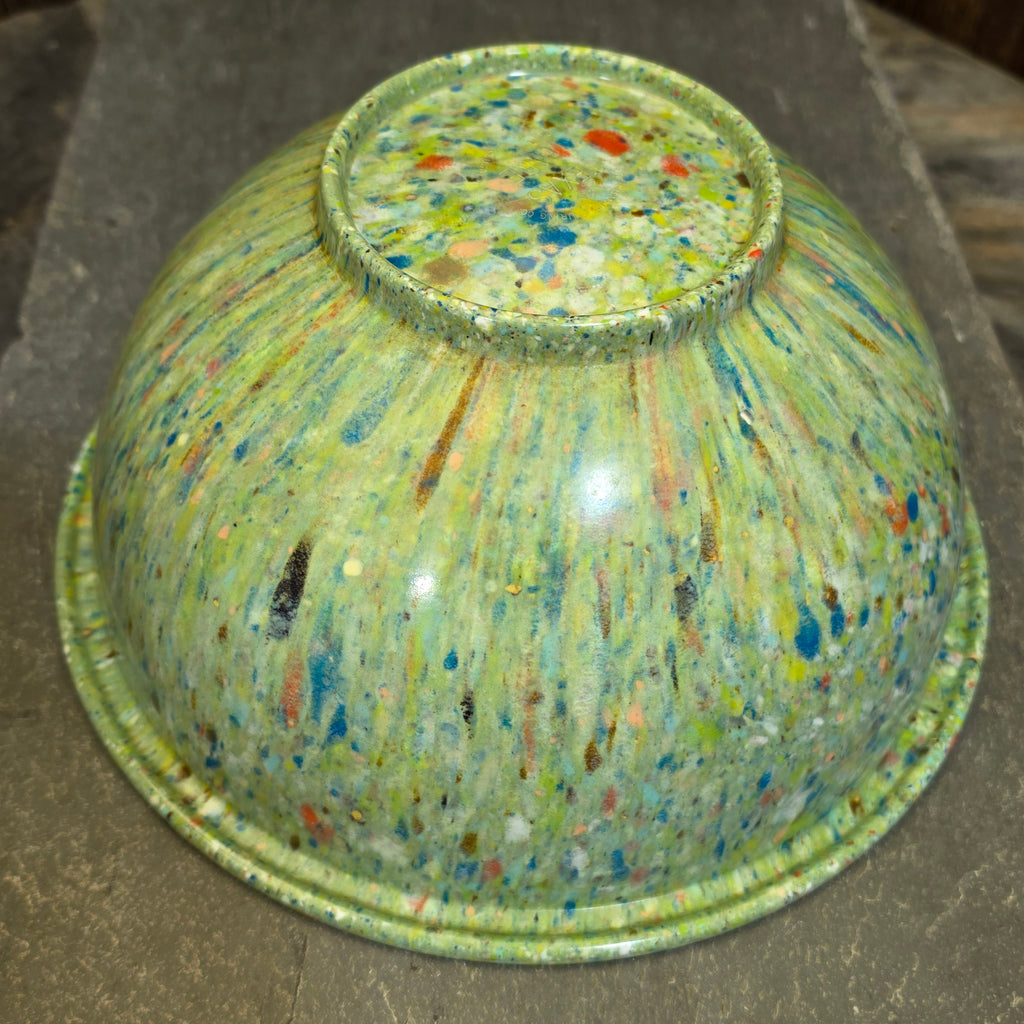 Vintage Texas Ware 125 Confetti Mixing Bowl Green Splatterware Melamine Large