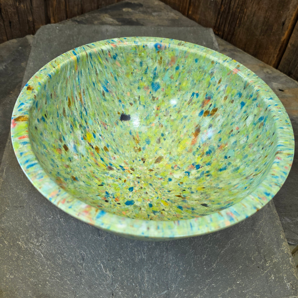 Vintage Texas Ware 125 Confetti Mixing Bowl Green Splatterware Melamine Large