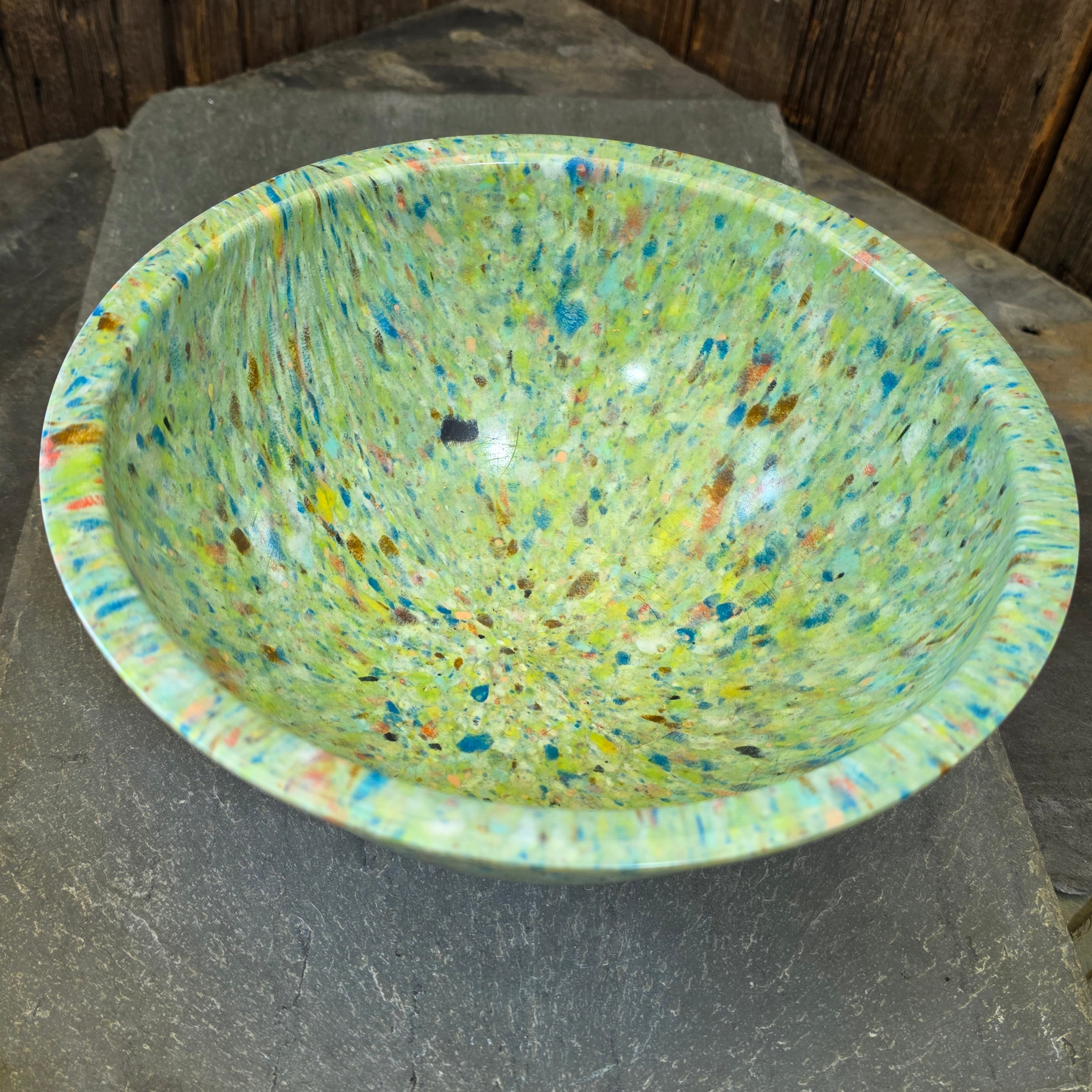 Vintage Texas Ware 125 Confetti Mixing Bowl Green Splatterware Melamine Large