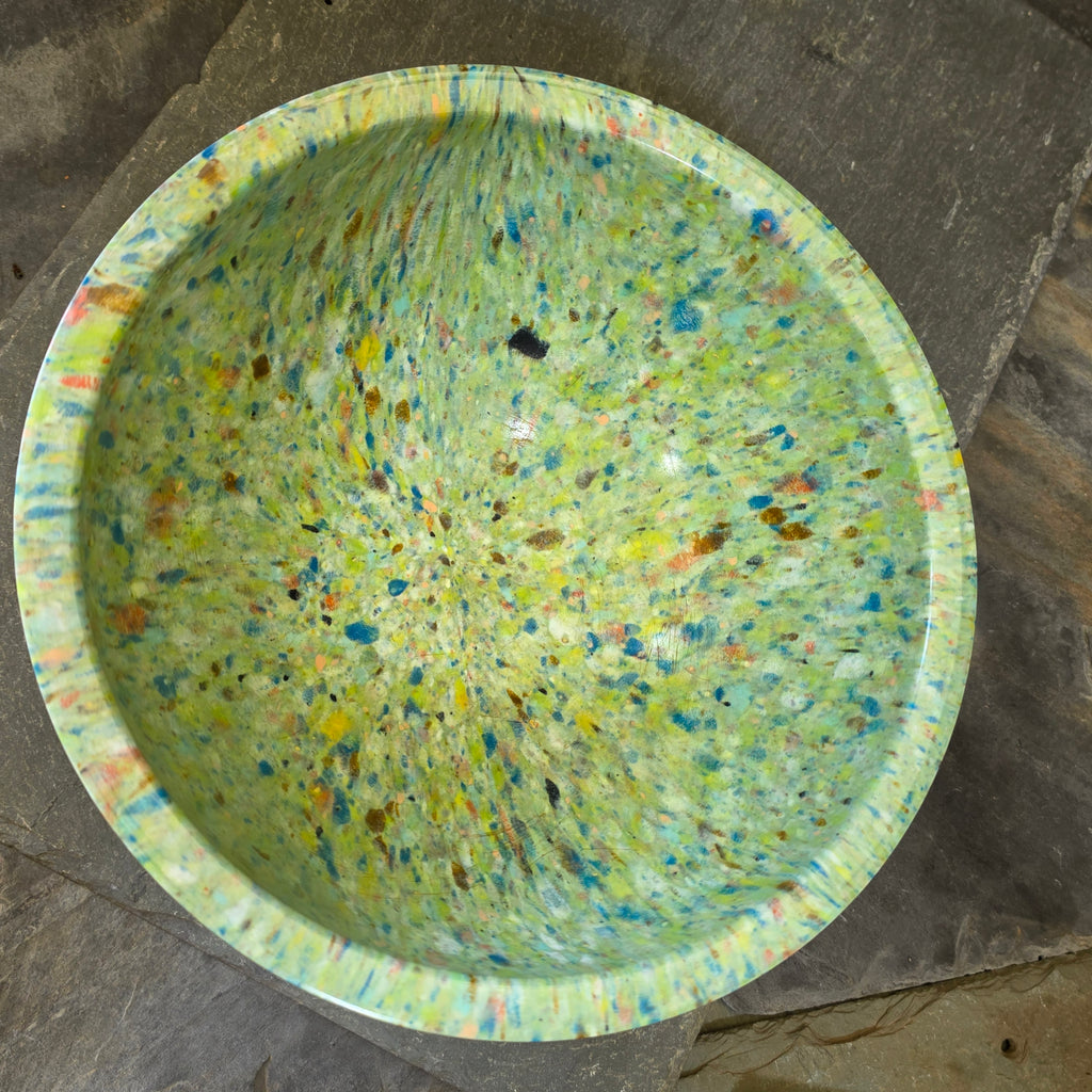 Vintage Texas Ware 125 Confetti Mixing Bowl Green Splatterware Melamine Large
