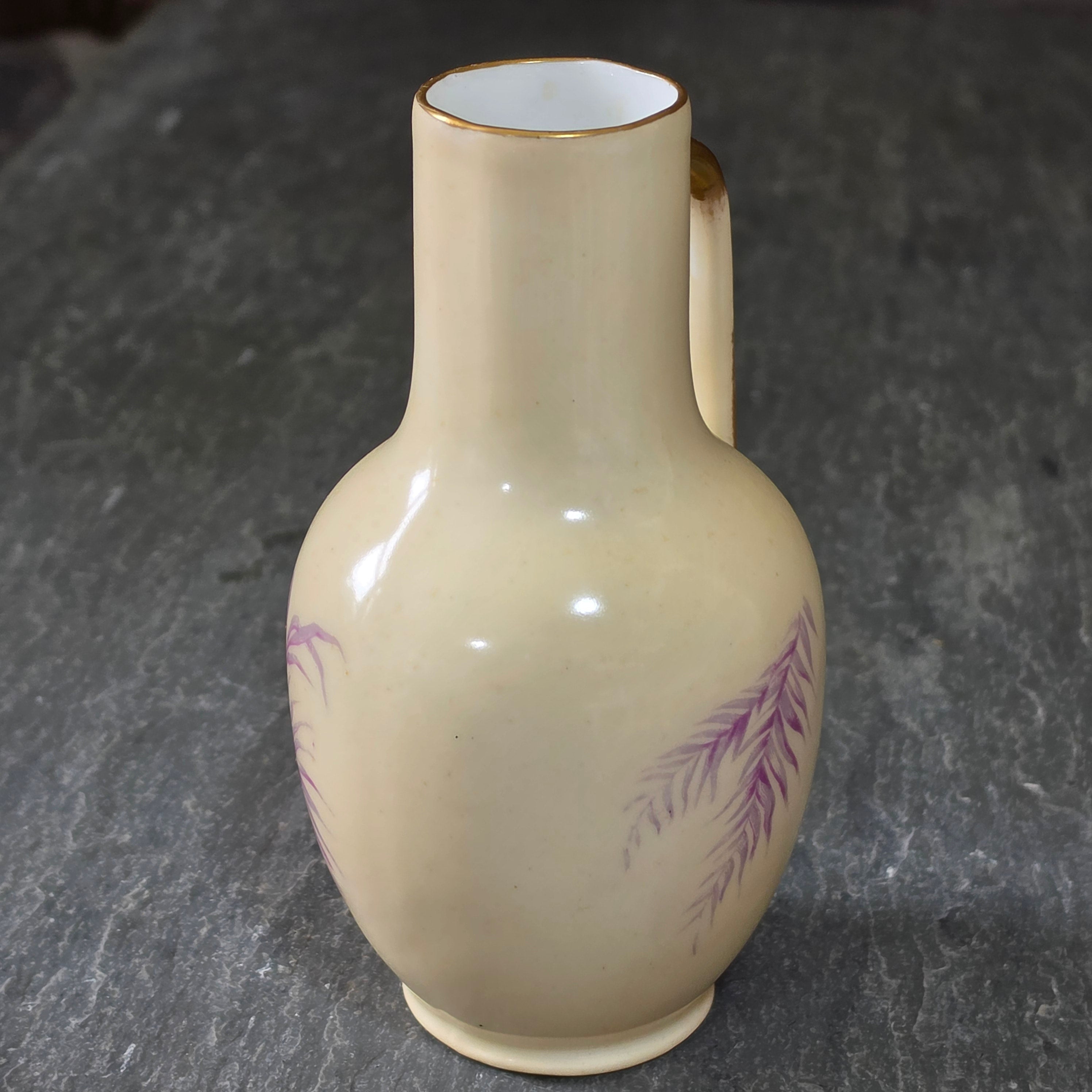 Antique Rosenthal Cameo Germany Porcelain Pitcher Vase RC Crown Mark Mars 5.25"