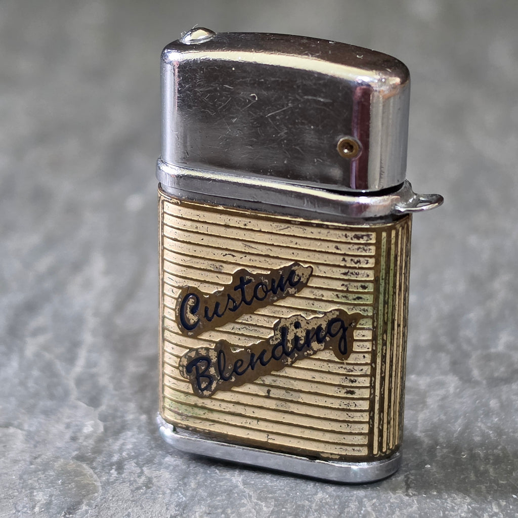 Vintage Little Billboard Blue Sunoco Custom Blending Lighter Fuel Japan Gas Oil