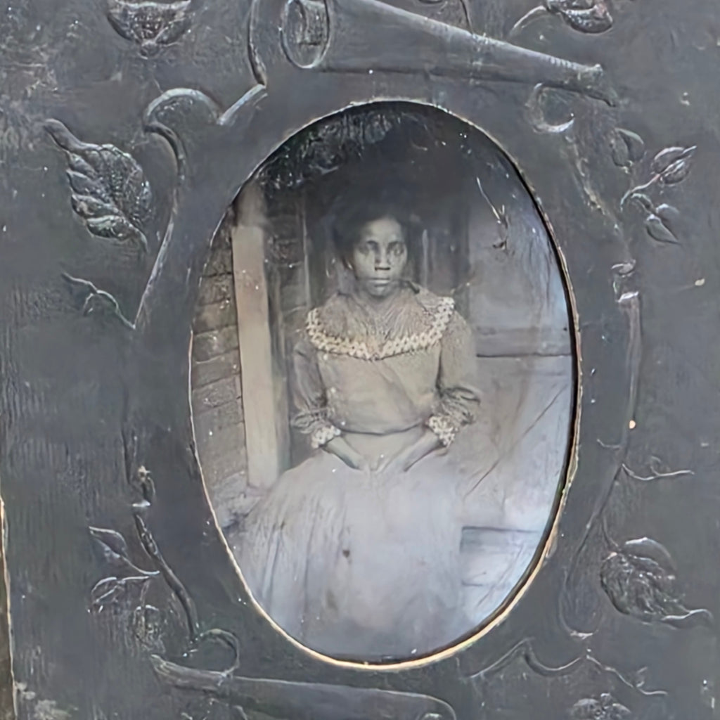 Antique African American Woman Tintype Photo Reconstruction Black History Frame