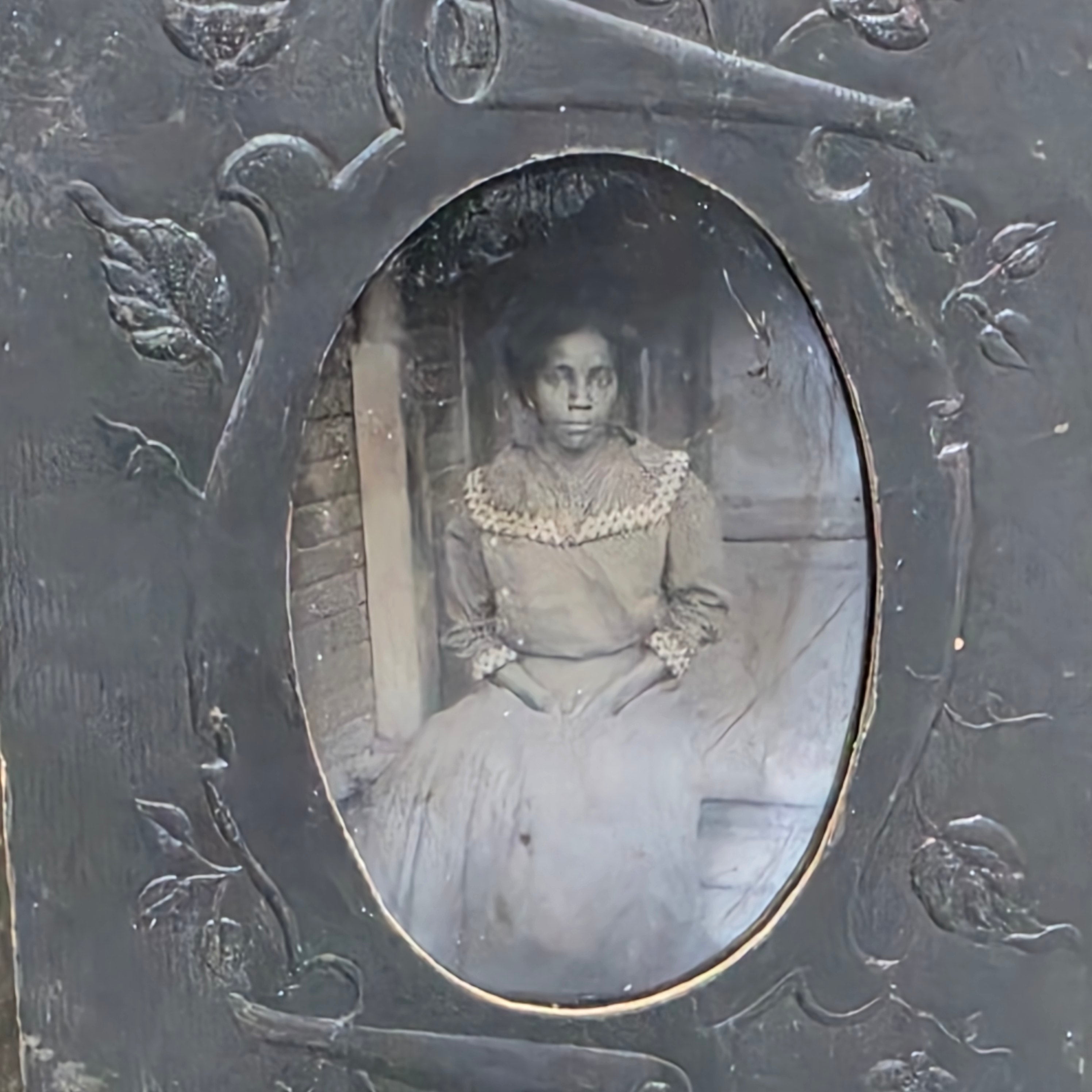 Antique African American Woman Tintype Photo Reconstruction Black History Frame