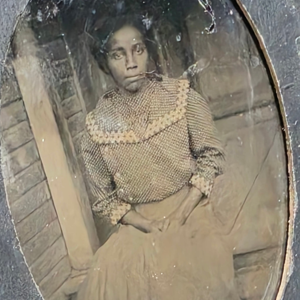Antique African American Woman Tintype Photo Reconstruction Black History Frame