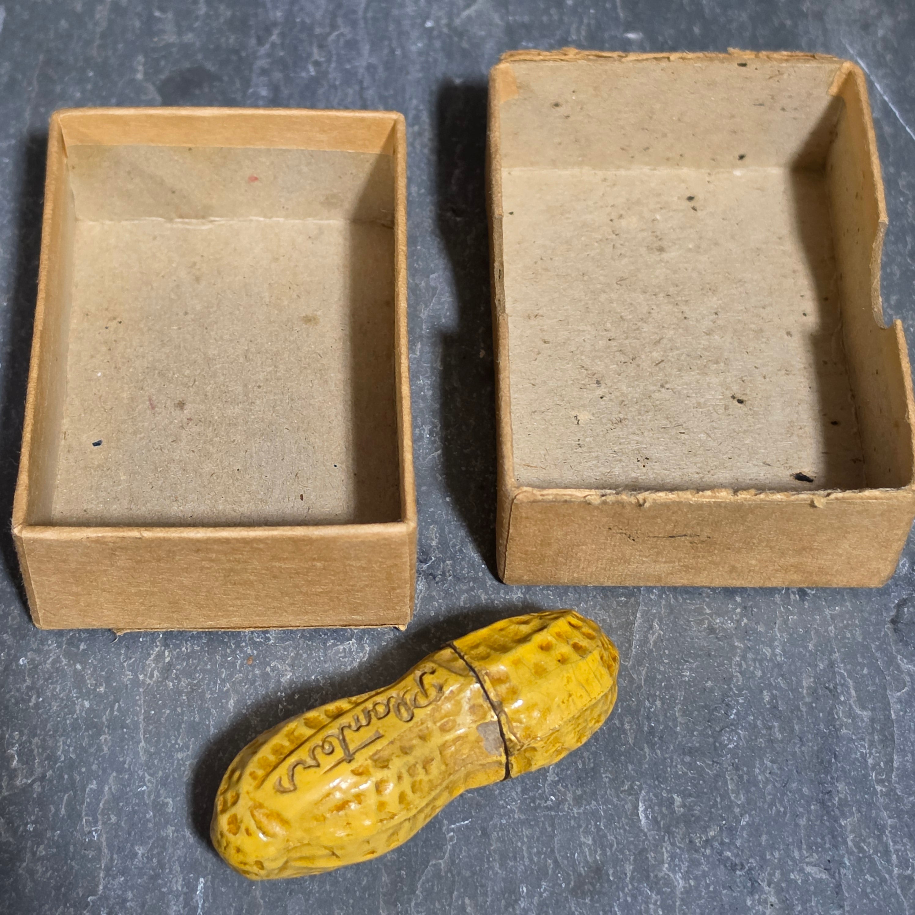 Vintage Planters Peanuts Figural Shell Cigarette Lighter Original Mr Peanut Box