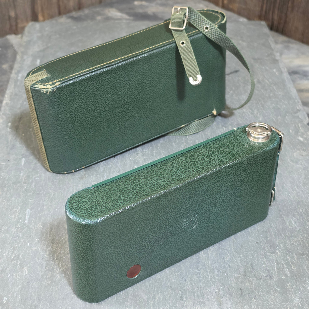 Vintage 1930 Green Kodak No 1A Pocket Junior Folding Bellows Camera with Case