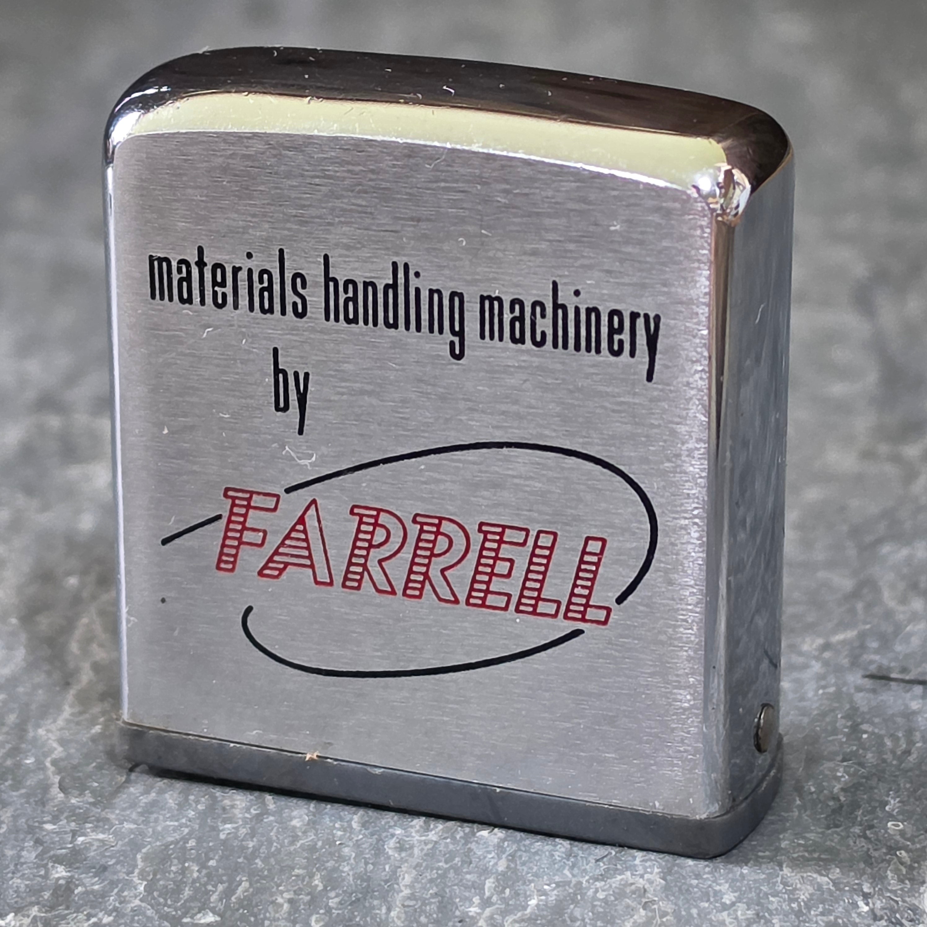 Vintage Zippo Pocket Tape Measure Rule Farrell Materials Handling Machinery Box