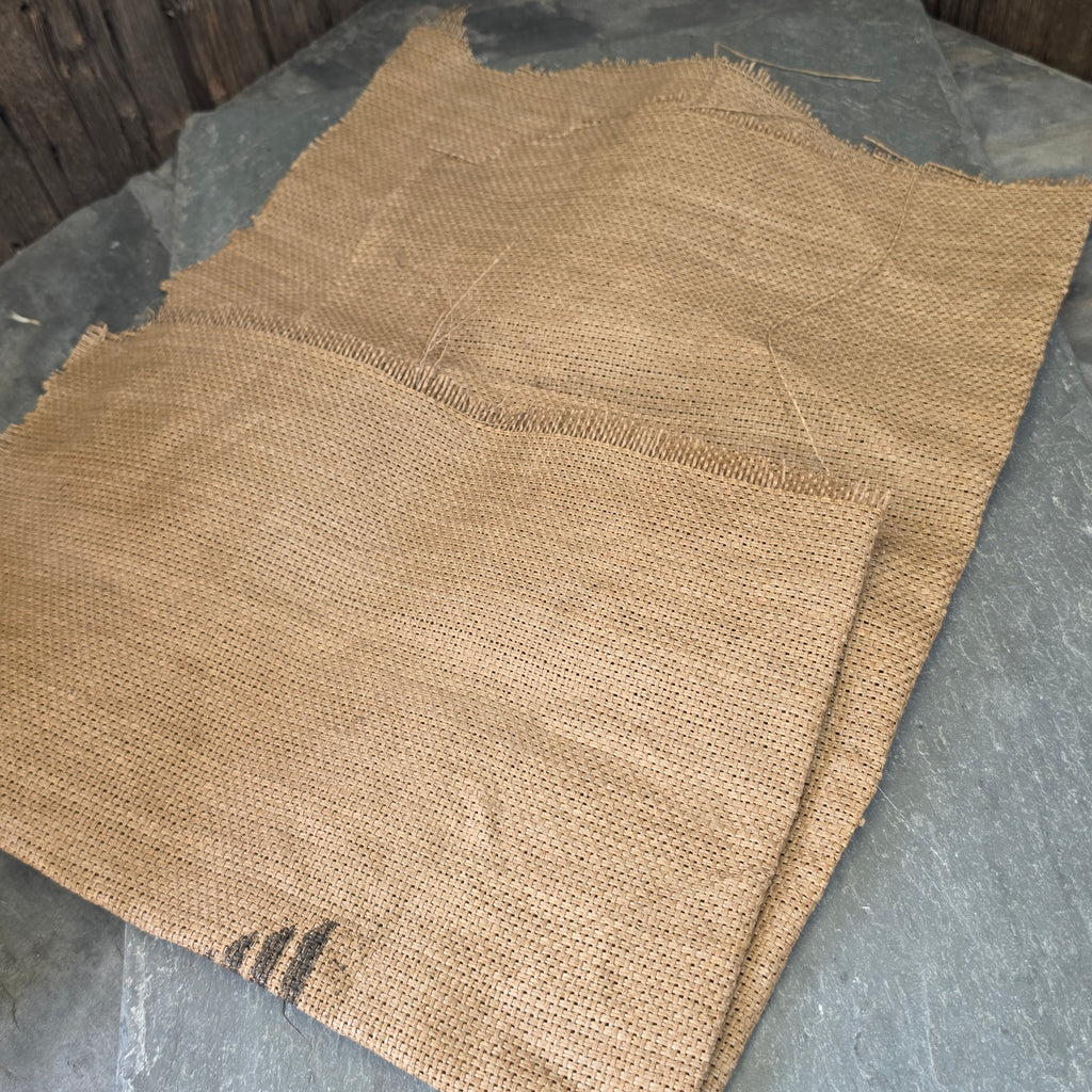 WW2 German Burlaw Sack Panel Stenciled Eagle Swastika Military Field Supply Jute Bag