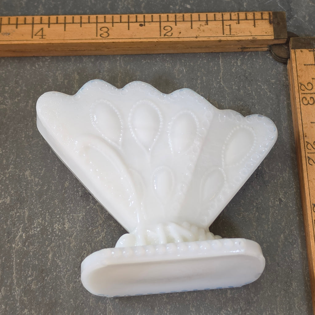 Antique EAPG White Milk Glass Butterfly Toothpick Holder Match Stand Fan Vase