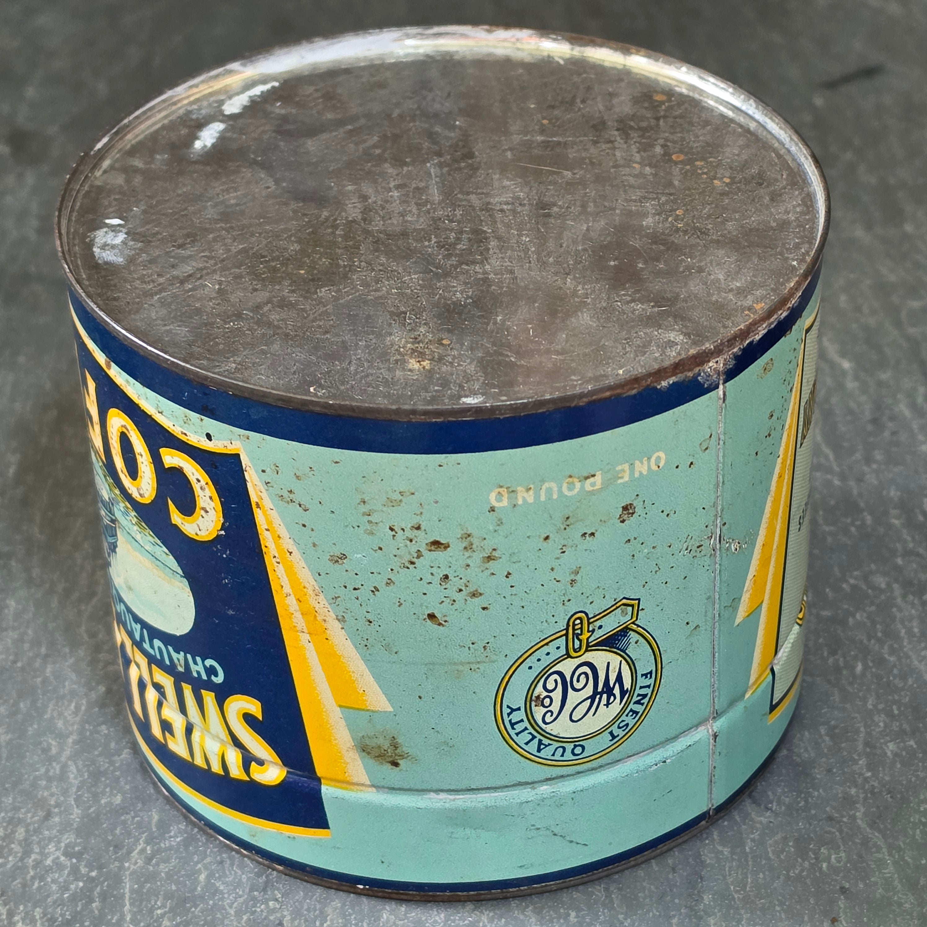 Vintage Swell Blend Coffee Tin Chautauqua Steamboat Wilcox Crissey Jamestown NY