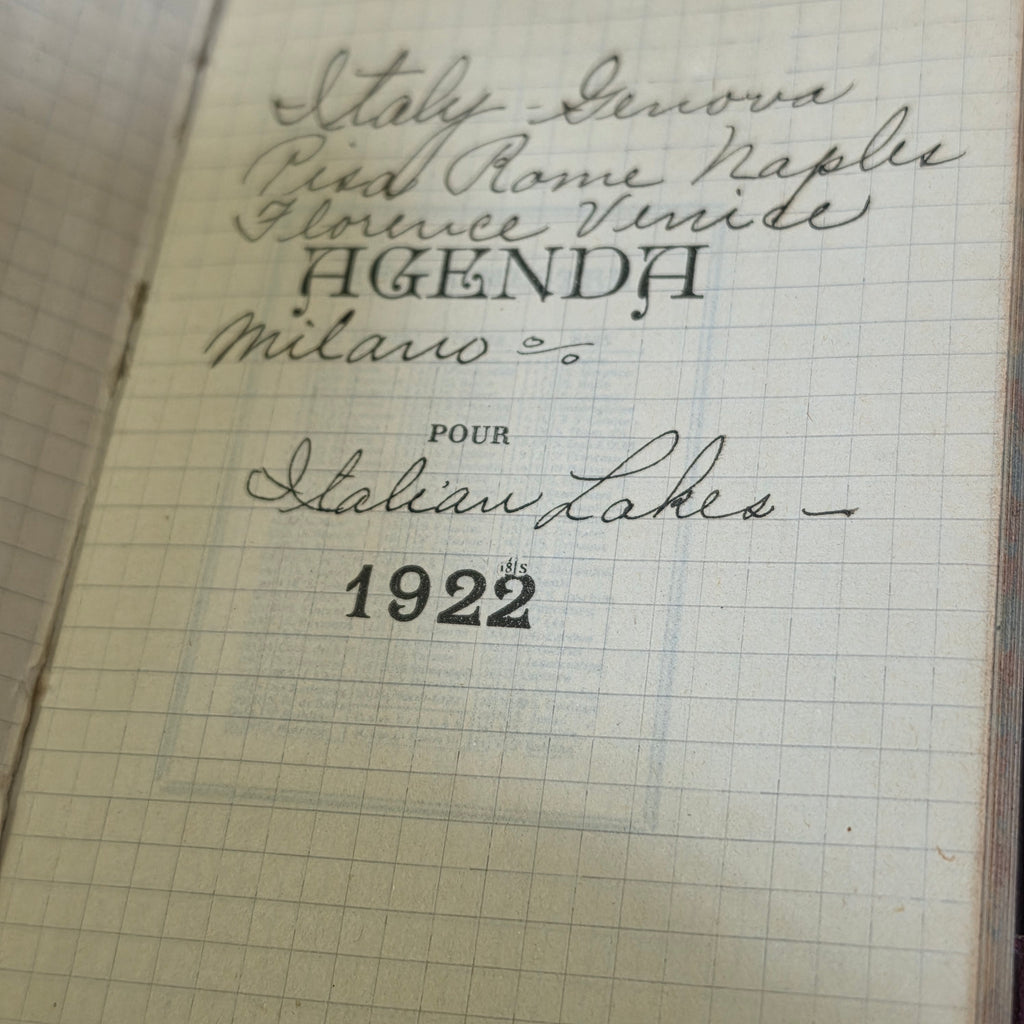 Antique 1922 France Italy Travel Diary Journal Paris Grand Tour Ephemera Book