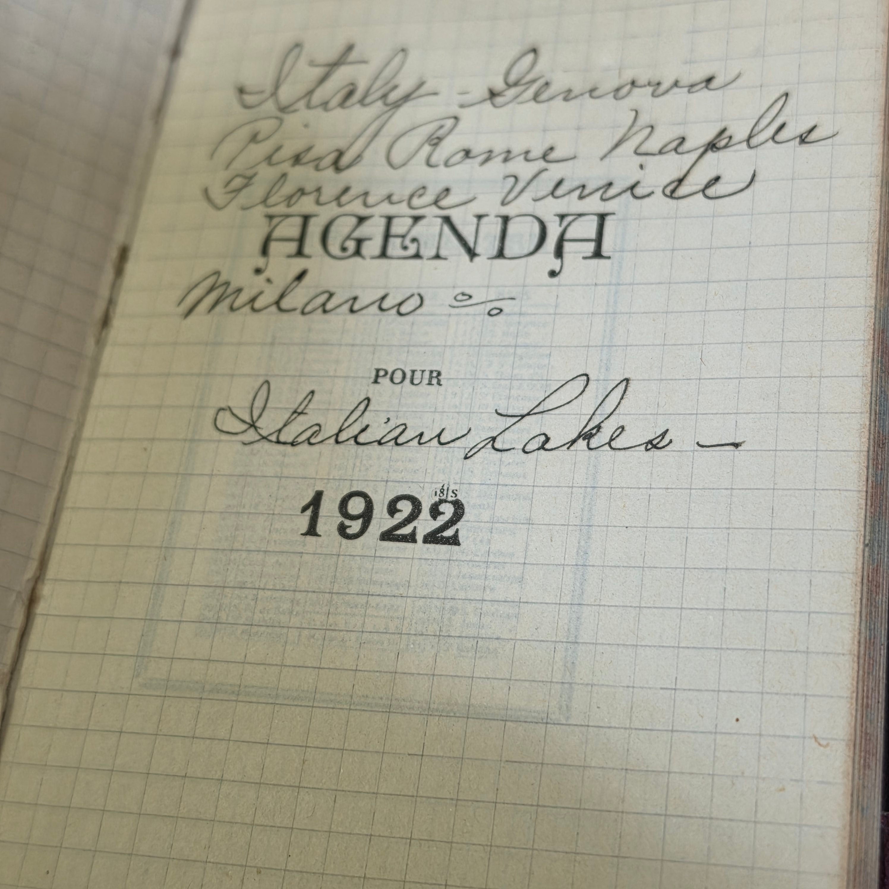 Antique 1922 France Italy Travel Diary Journal Paris Grand Tour Ephemera Book