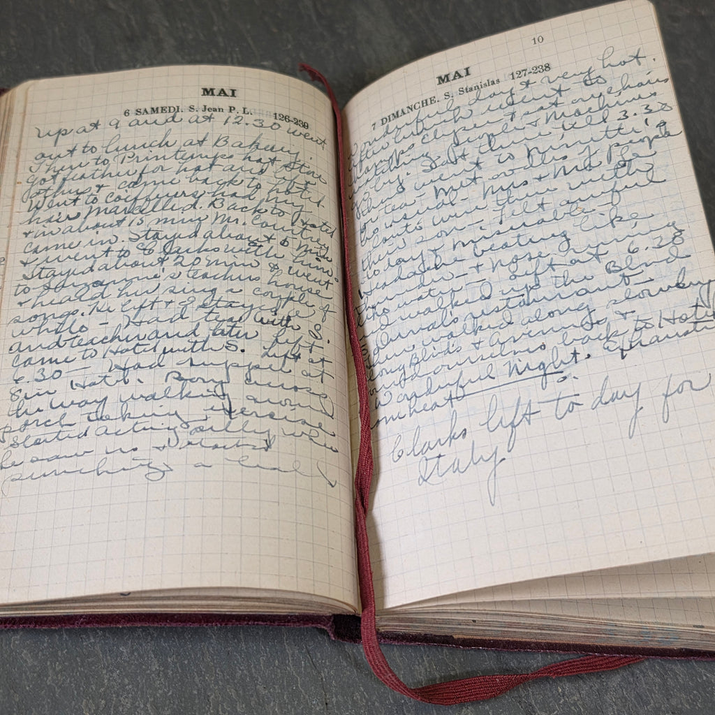 Antique 1922 France Italy Travel Diary Journal Paris Grand Tour Ephemera Book