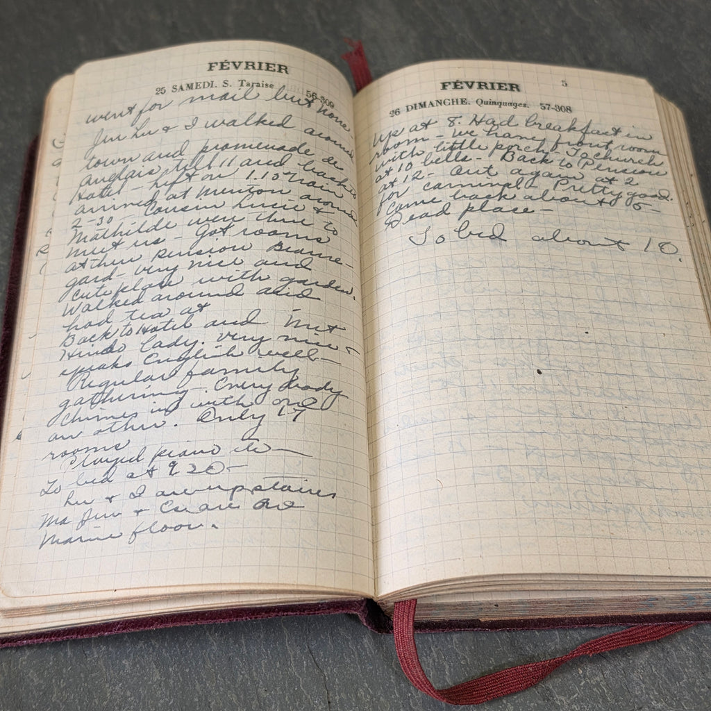 Antique 1922 France Italy Travel Diary Journal Paris Grand Tour Ephemera Book