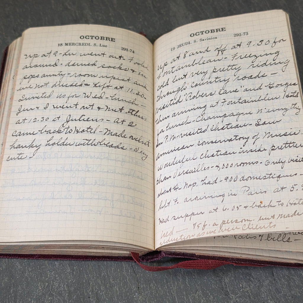 Antique 1922 France Italy Travel Diary Journal Paris Grand Tour Ephemera Book