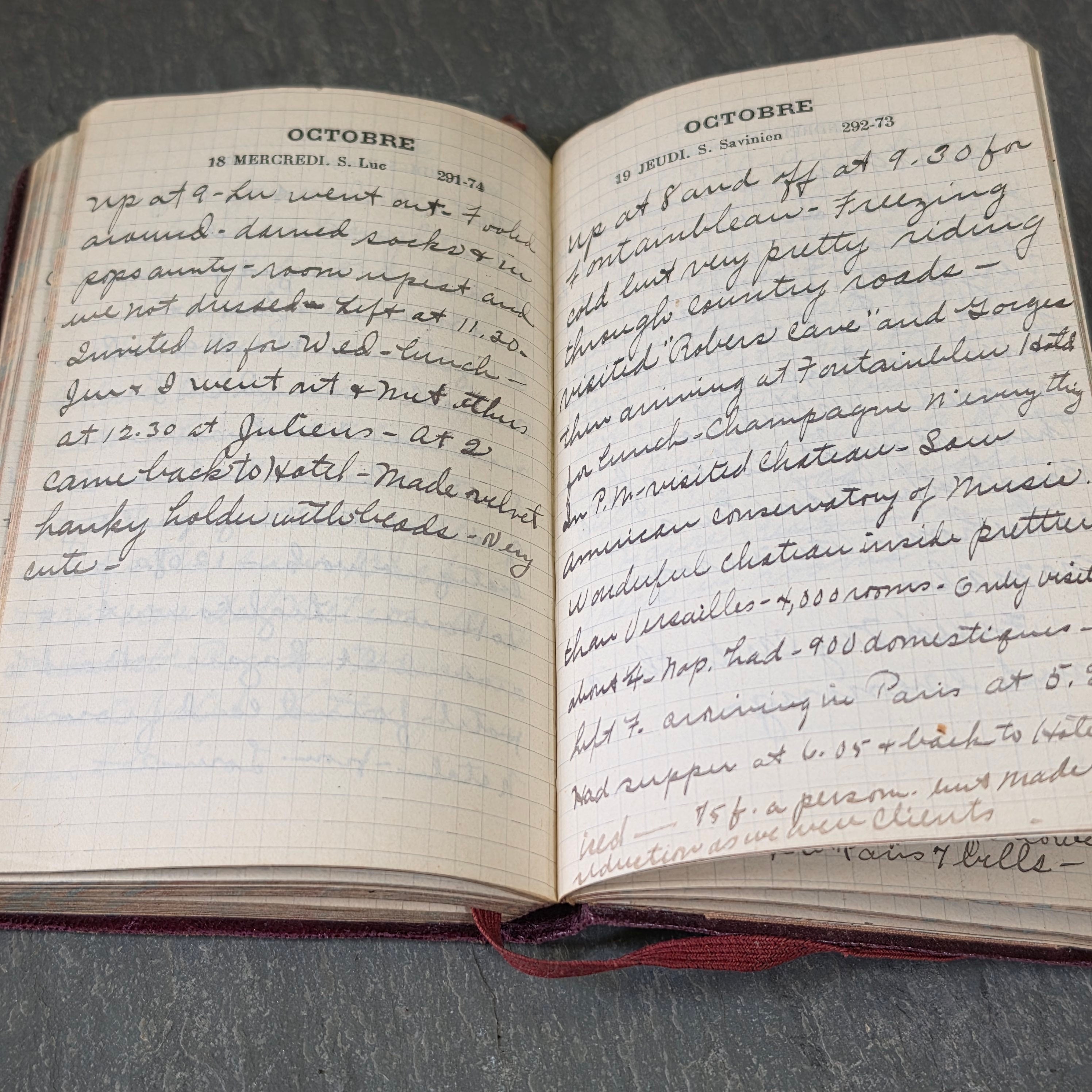 Antique 1922 France Italy Travel Diary Journal Paris Grand Tour Ephemera Book