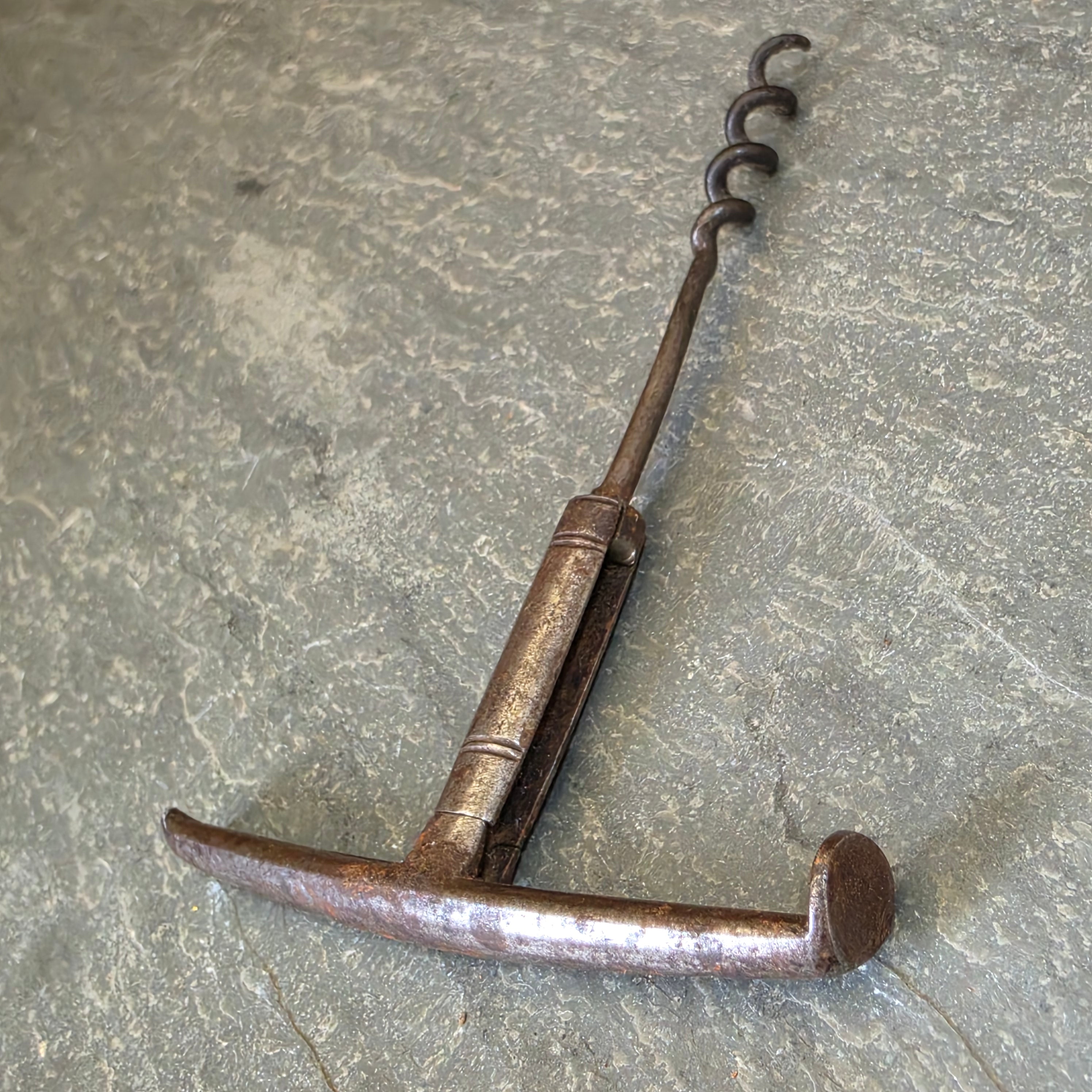 Antique 18th Century Folding Corkscrew Pipe Tamper Travel Wine Bottle Opener
