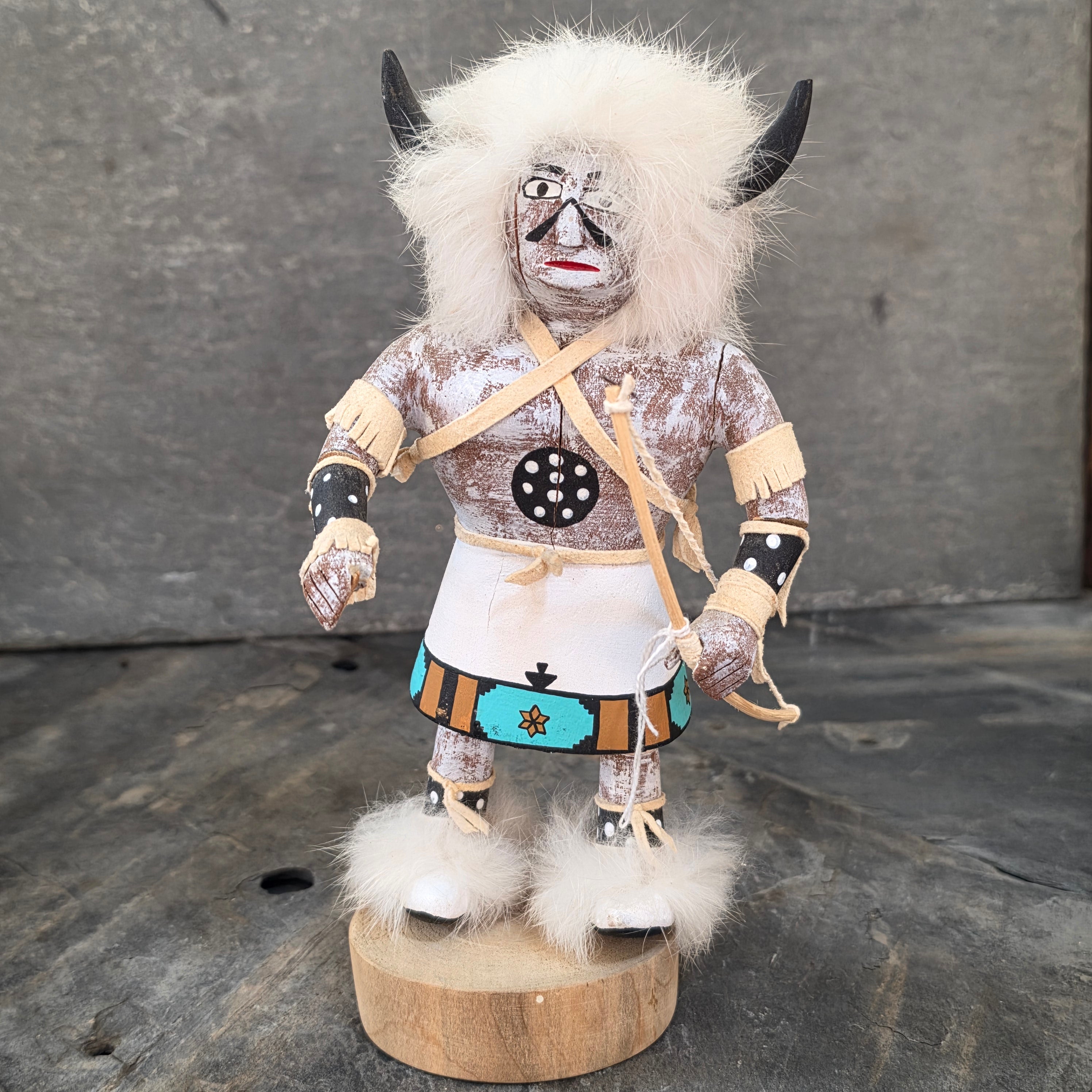 Native American White Buffalo Dancer Kachina Doll J Dez 1996 Southwest Art